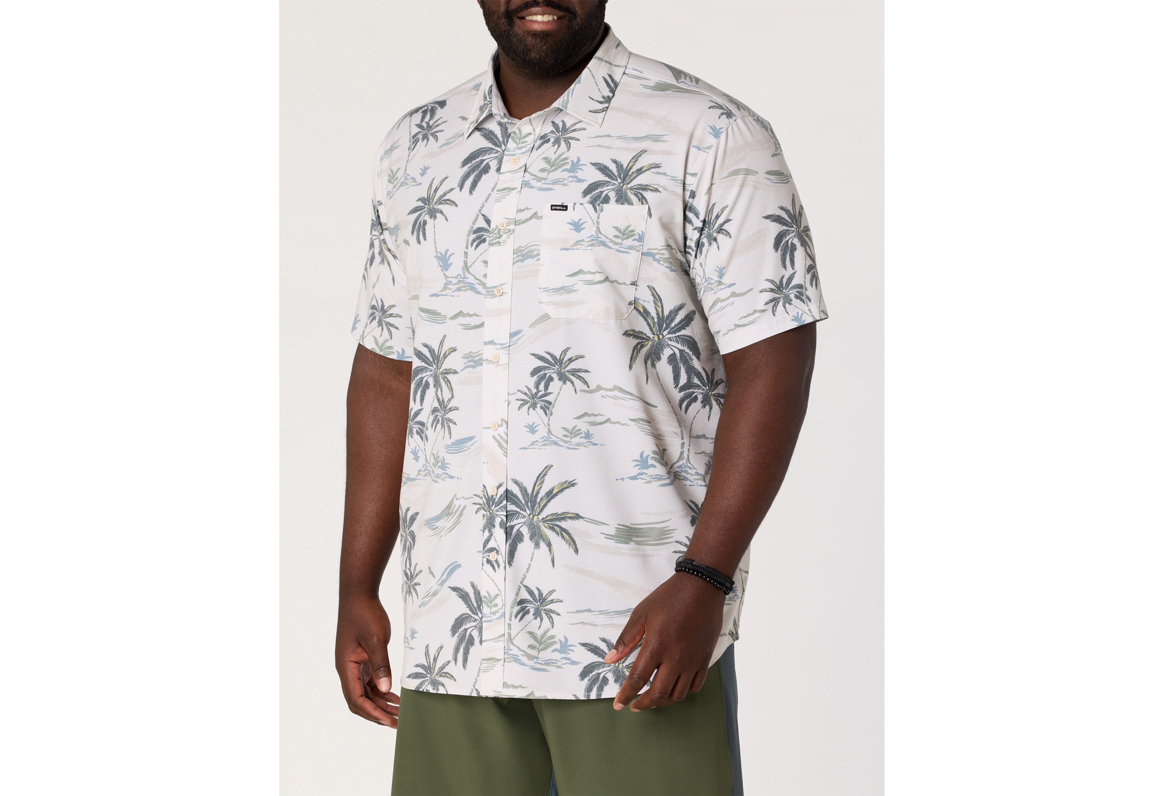 Tropical Print Performance Sport Shirt