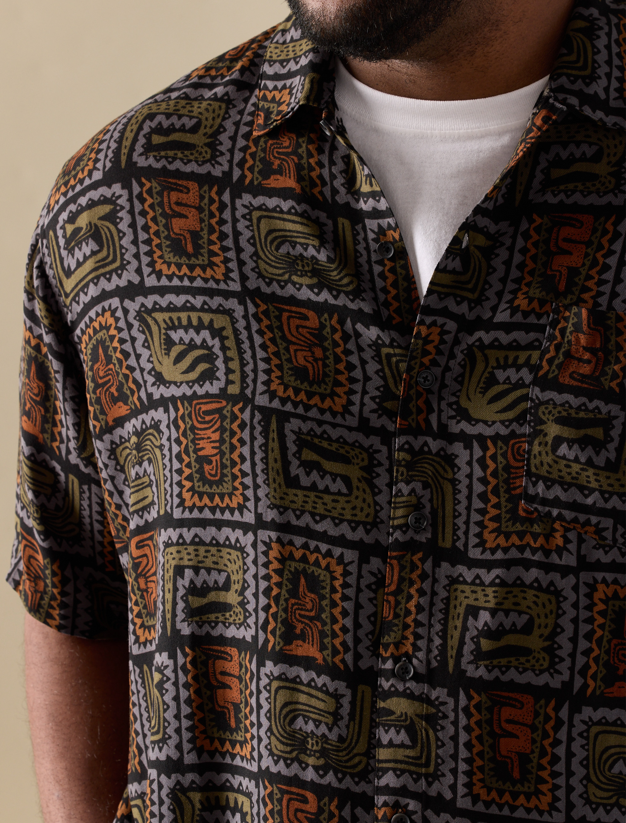 Relaxed Woven Camp Shirt