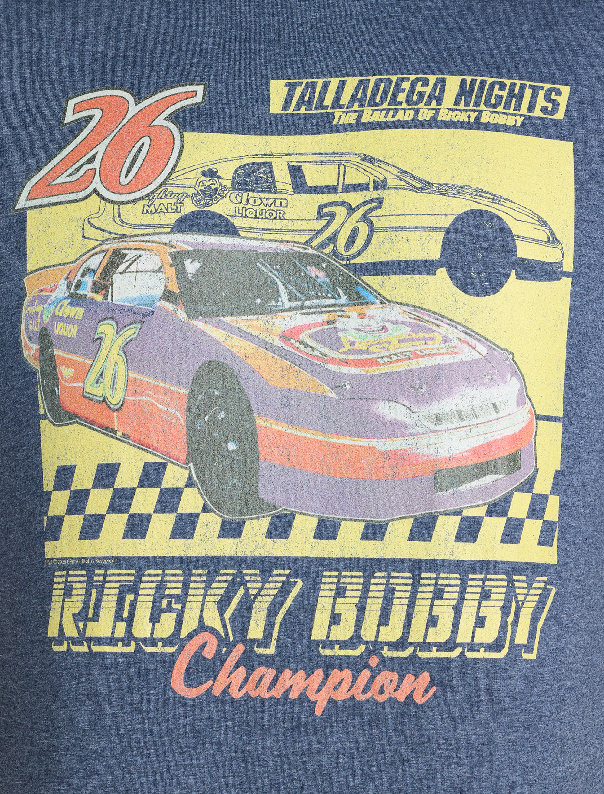 Ricky Bobby Car Race Flag Graphic Tee