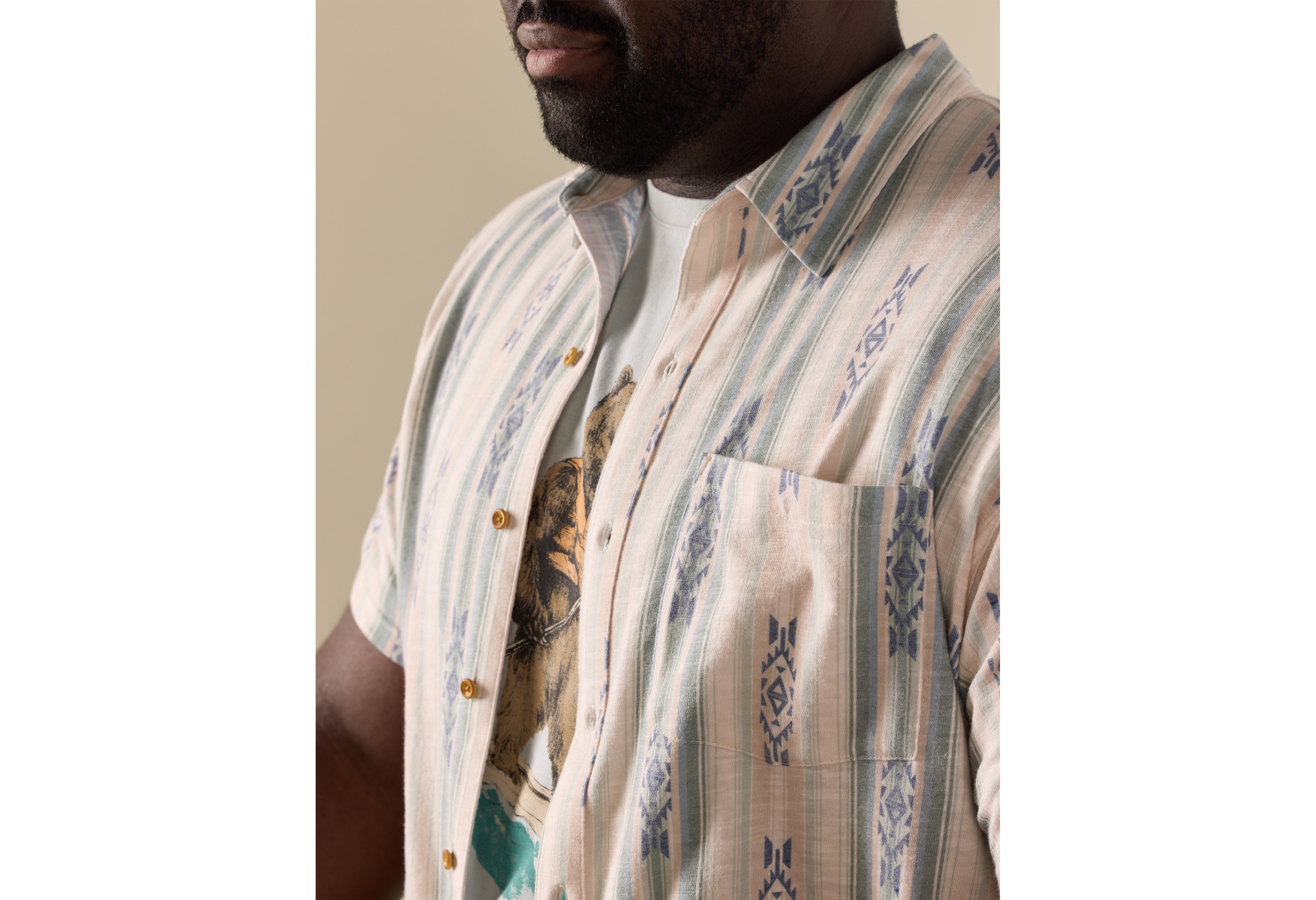 Southwestern Linen Sport Shirt