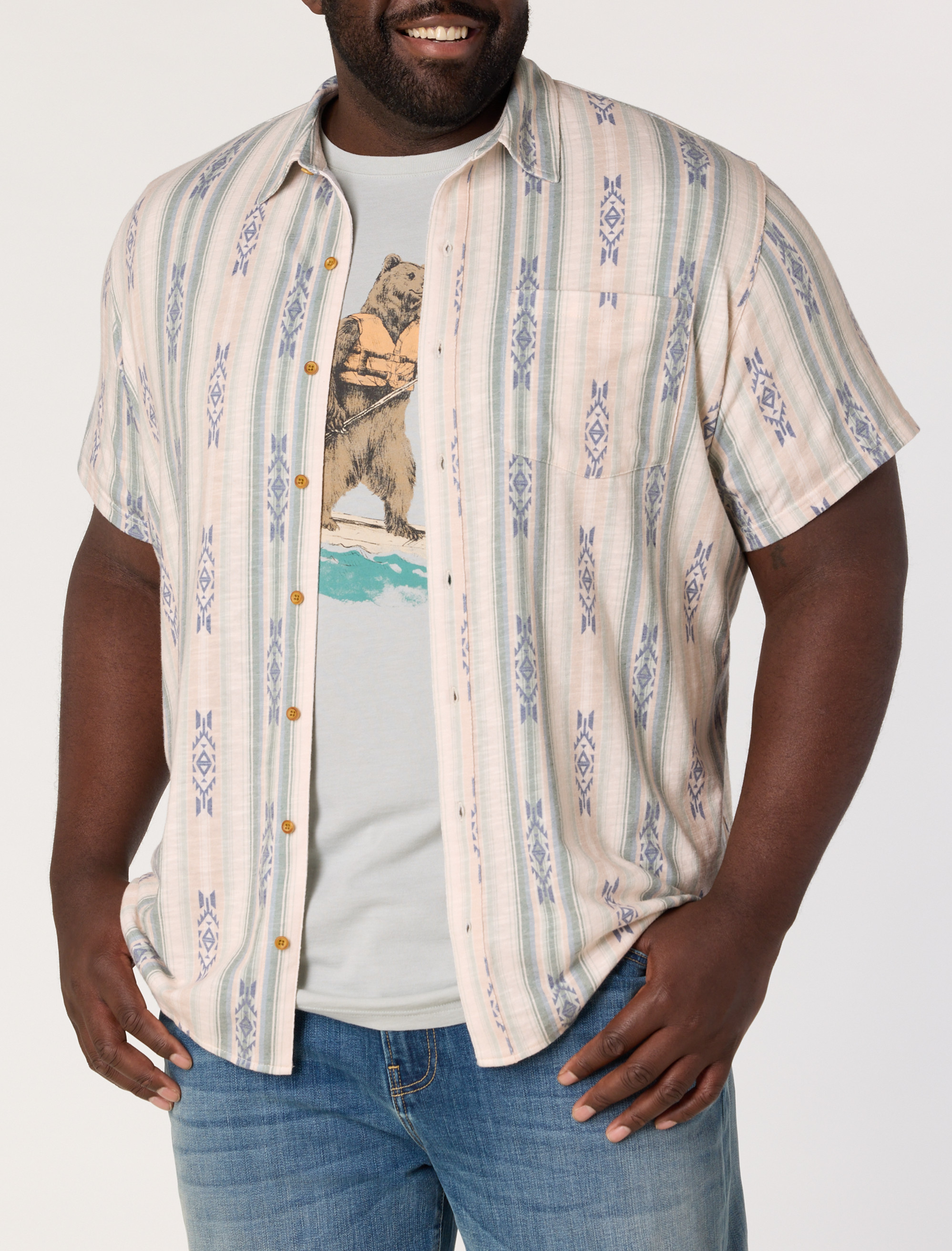 Southwestern Linen Sport Shirt