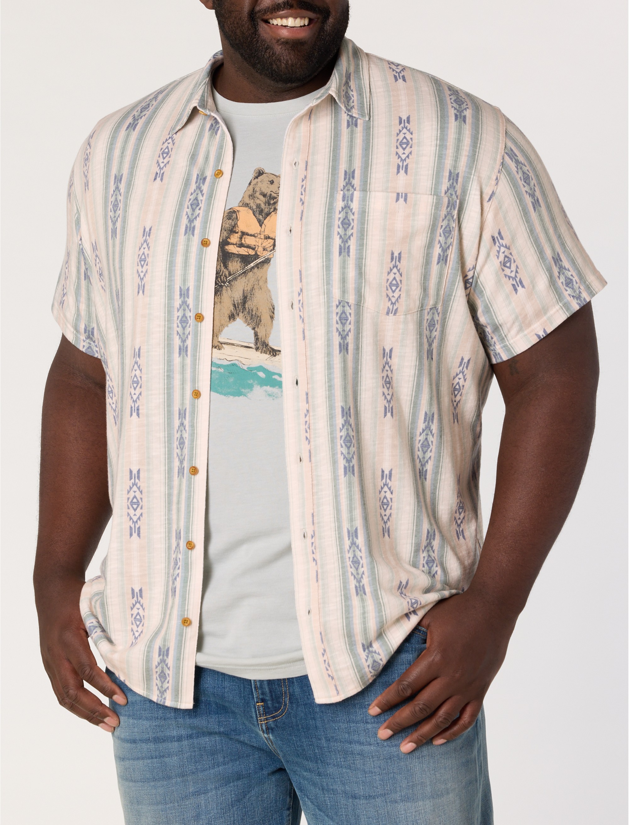 Southwestern Linen Sport Shirt