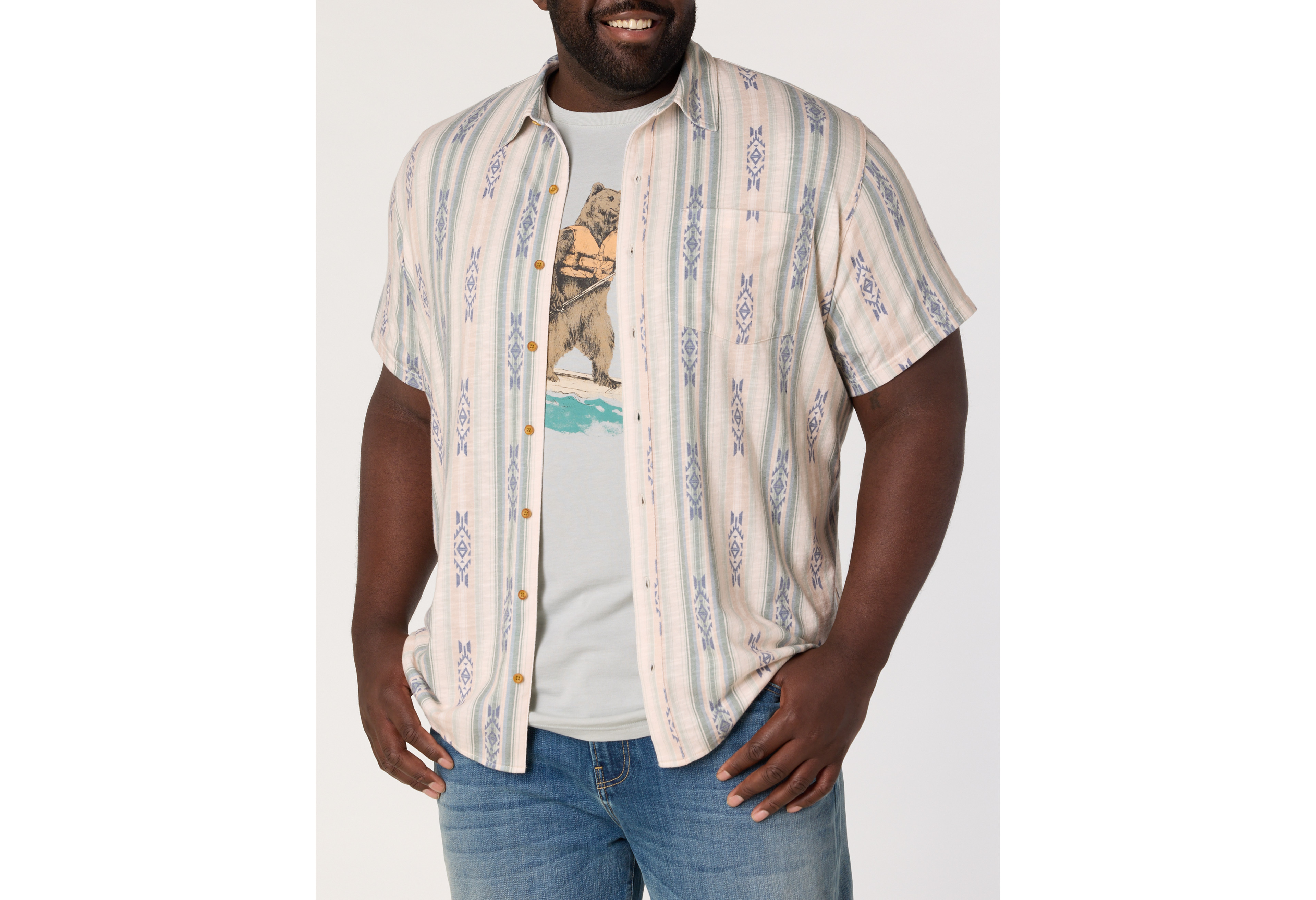 Southwestern Linen Sport Shirt