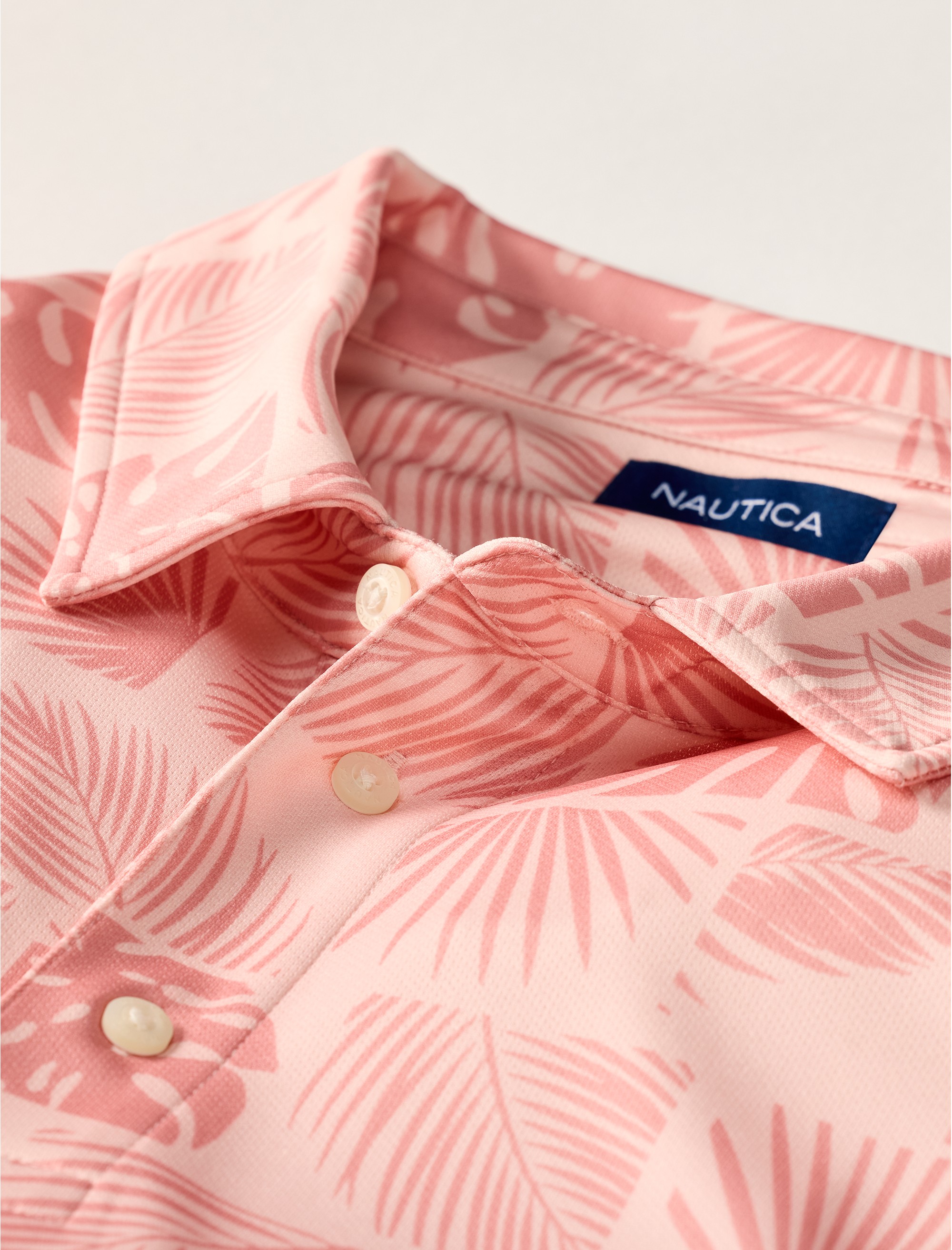 Stamped Floral Performance Polo Shirt - thumbnail 5