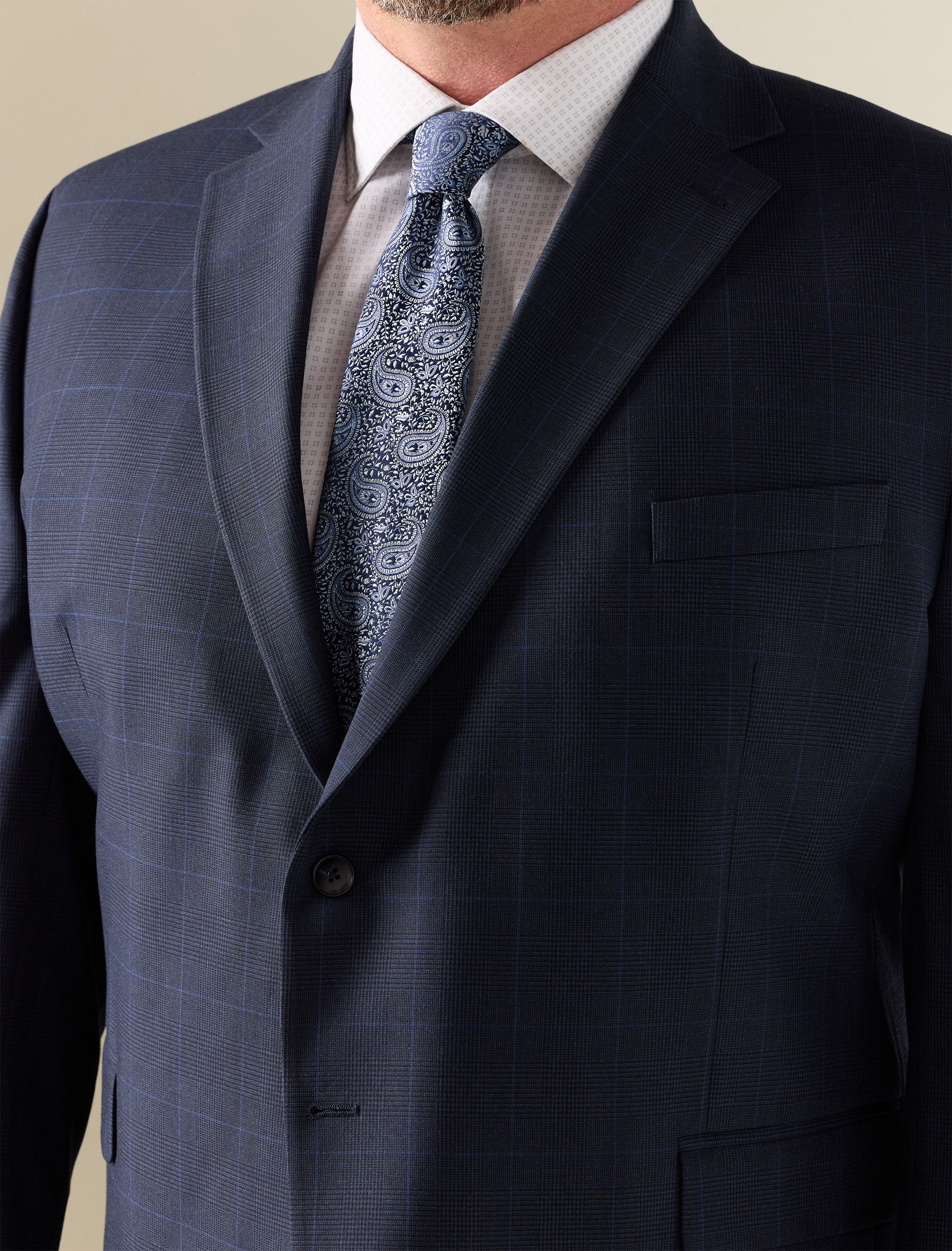 Houndstooth Windowpane Suit Jacket