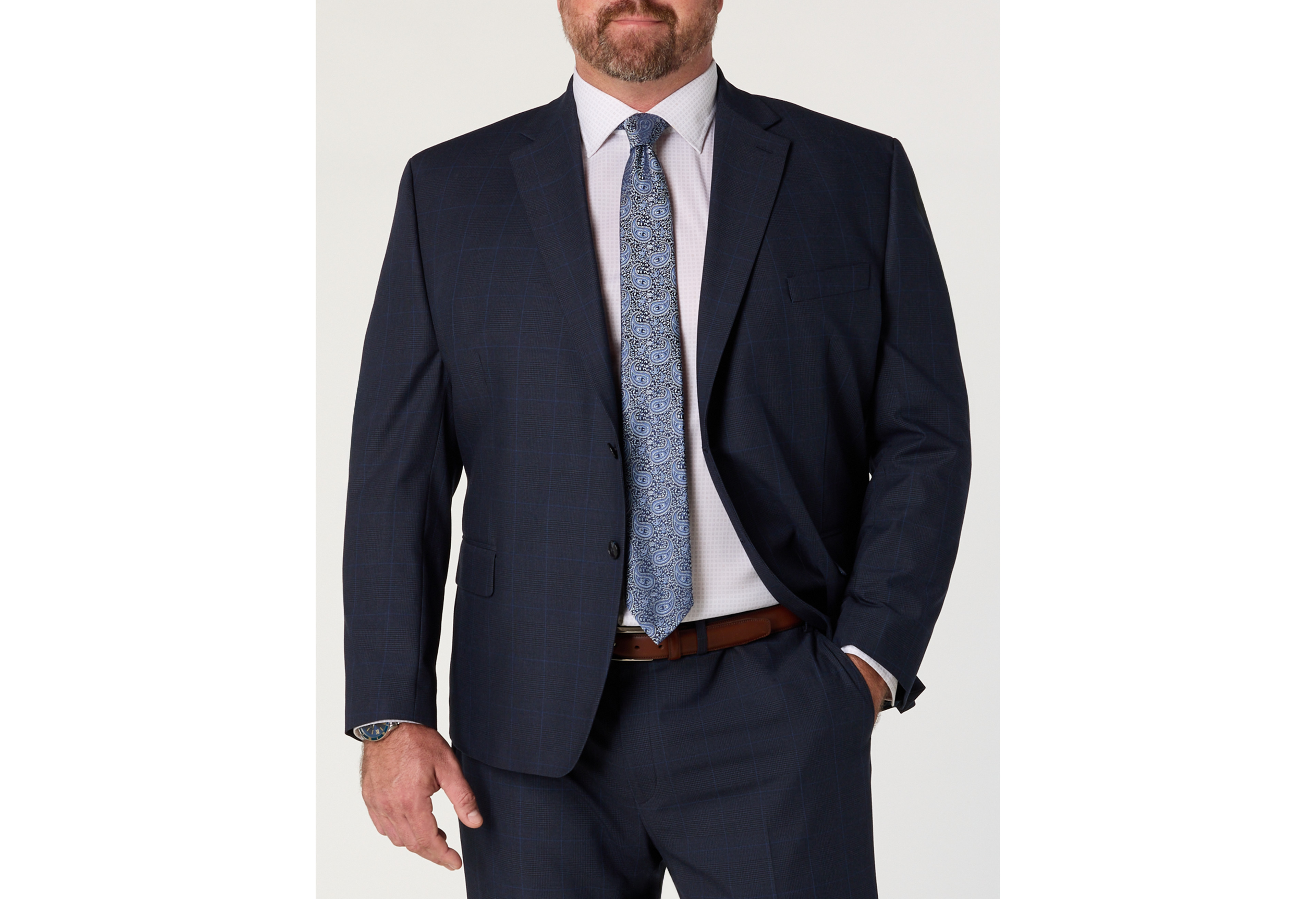 Houndstooth Windowpane Suit Jacket