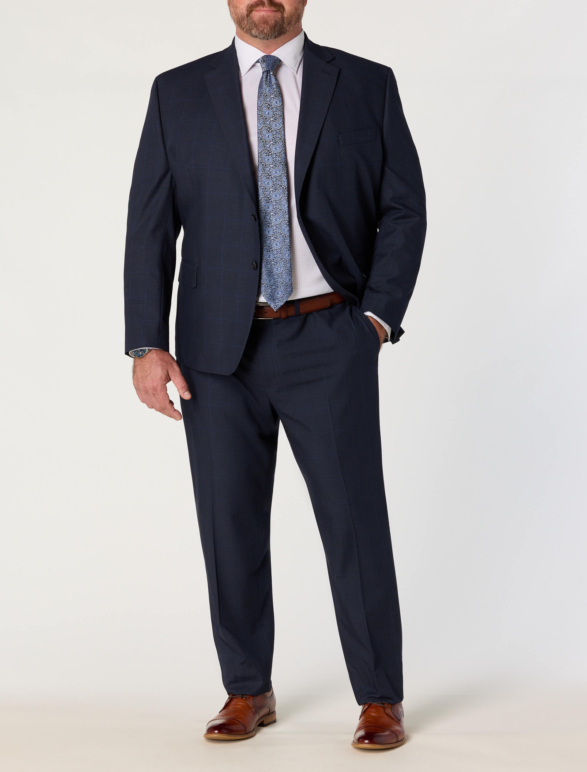 Houndstooth Windowpane Suit Pants