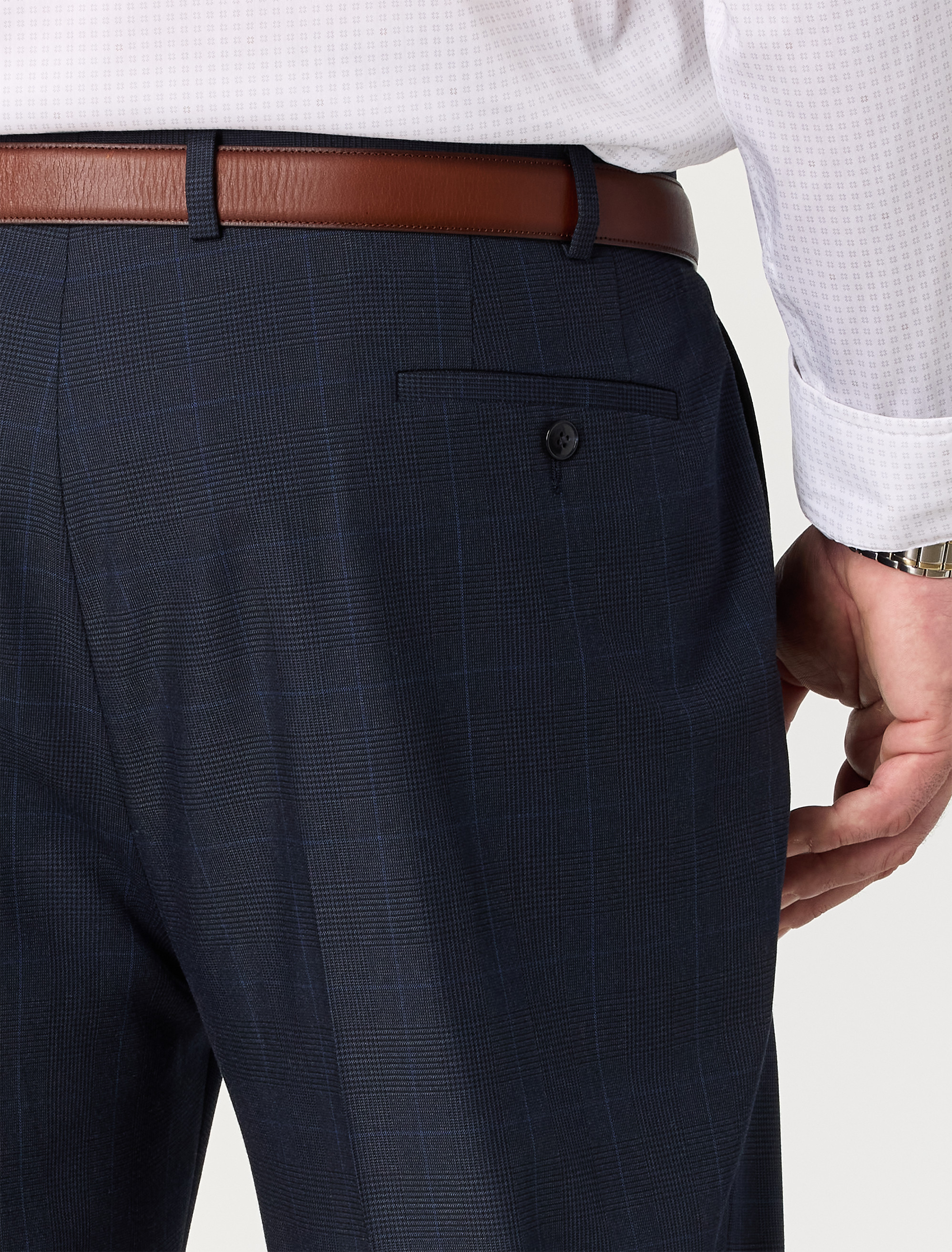 Houndstooth Windowpane Suit Pants