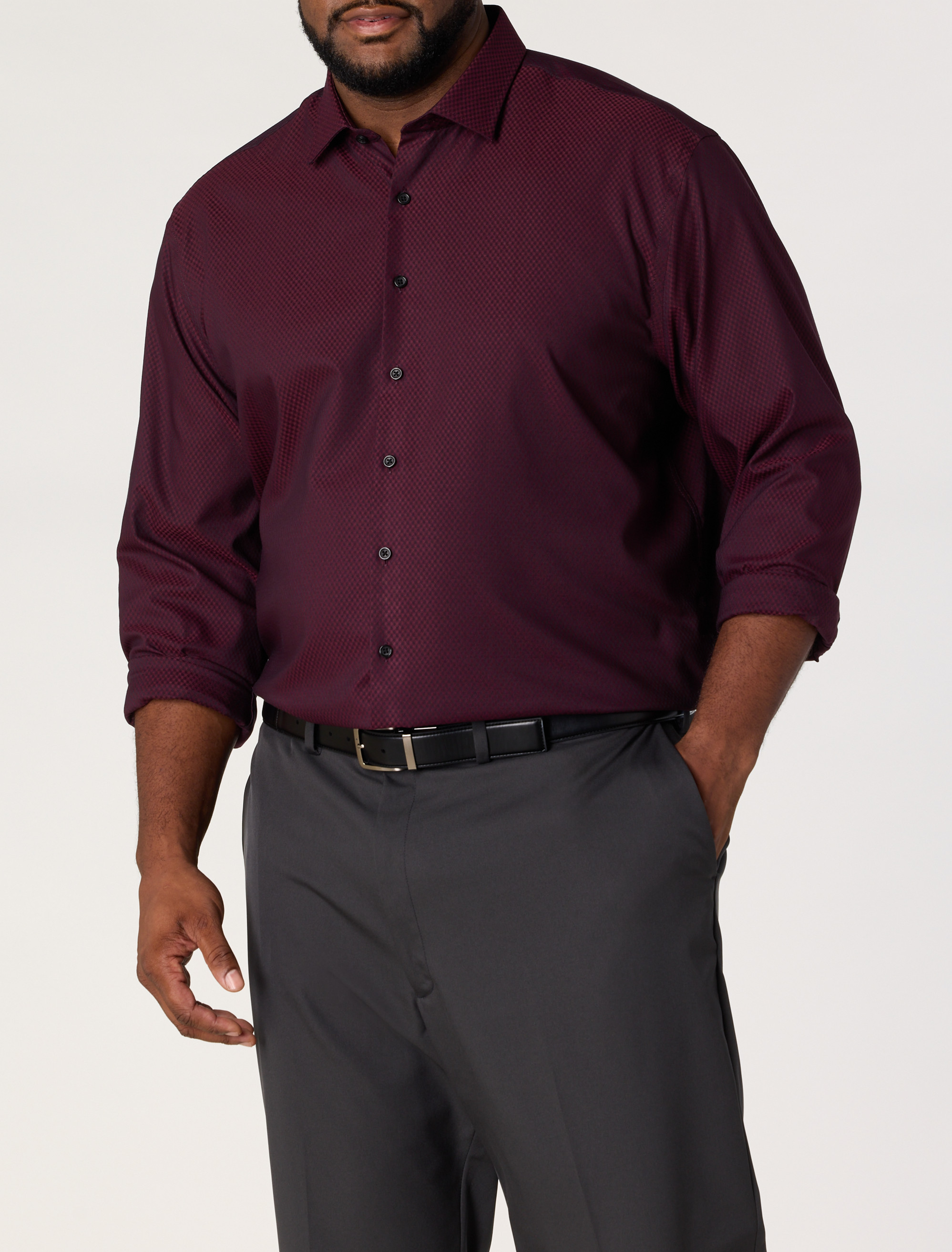 Textured Wrinkle-Free Dress Shirt