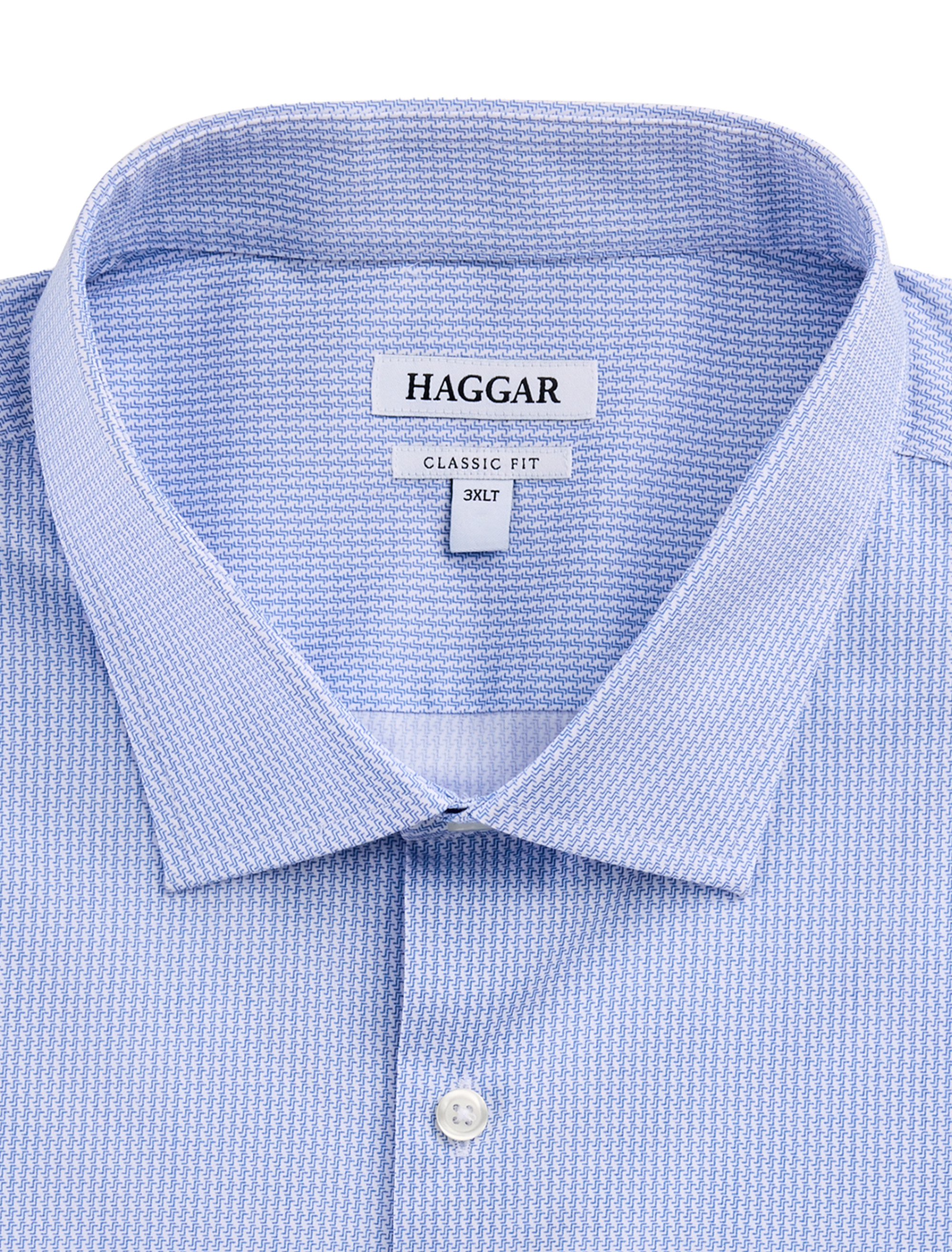 Micro Geometric Patterned Wrinkle-Free Dress Shirt