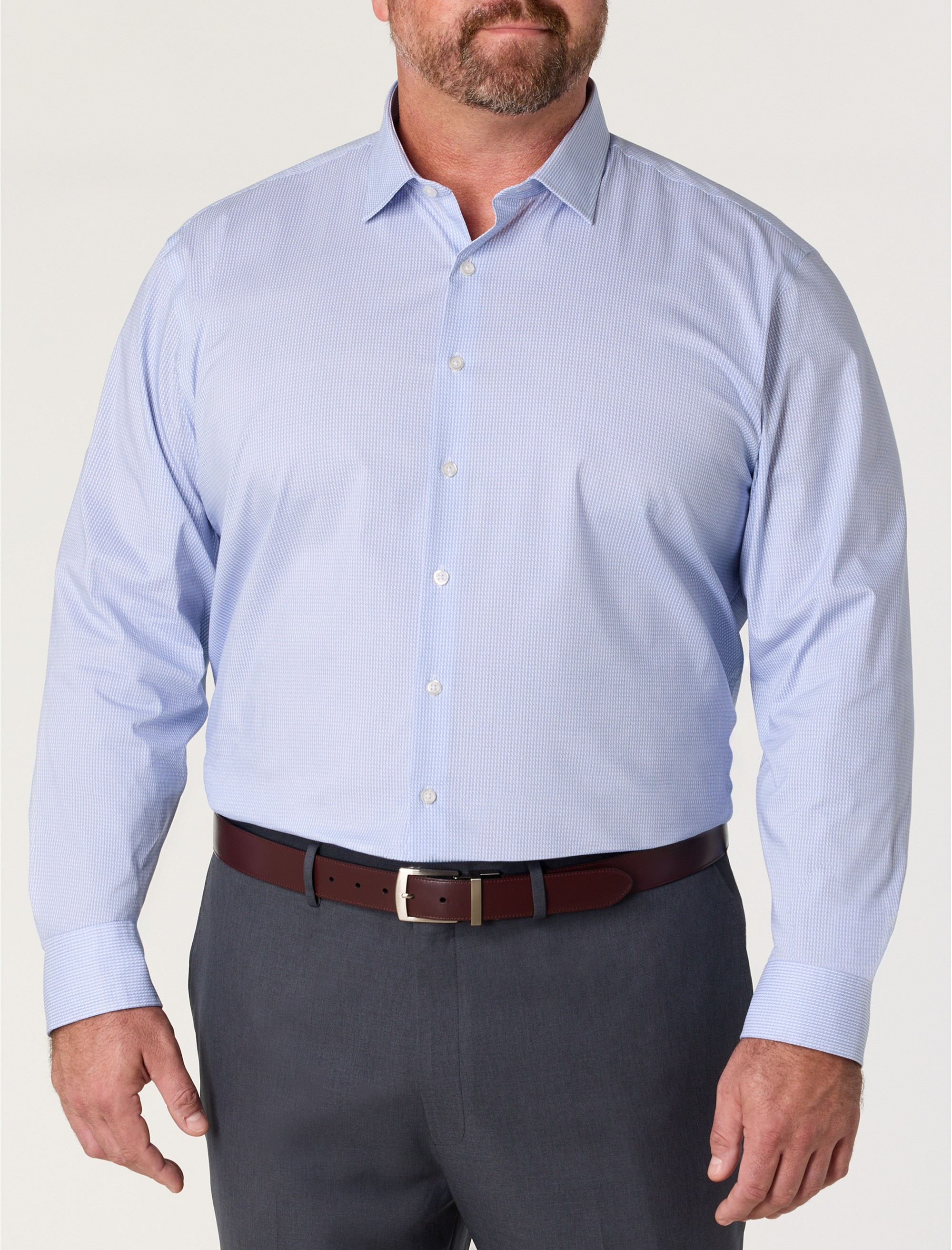 Micro Geometric Patterned Wrinkle-Free Dress Shirt - thumbnail 3