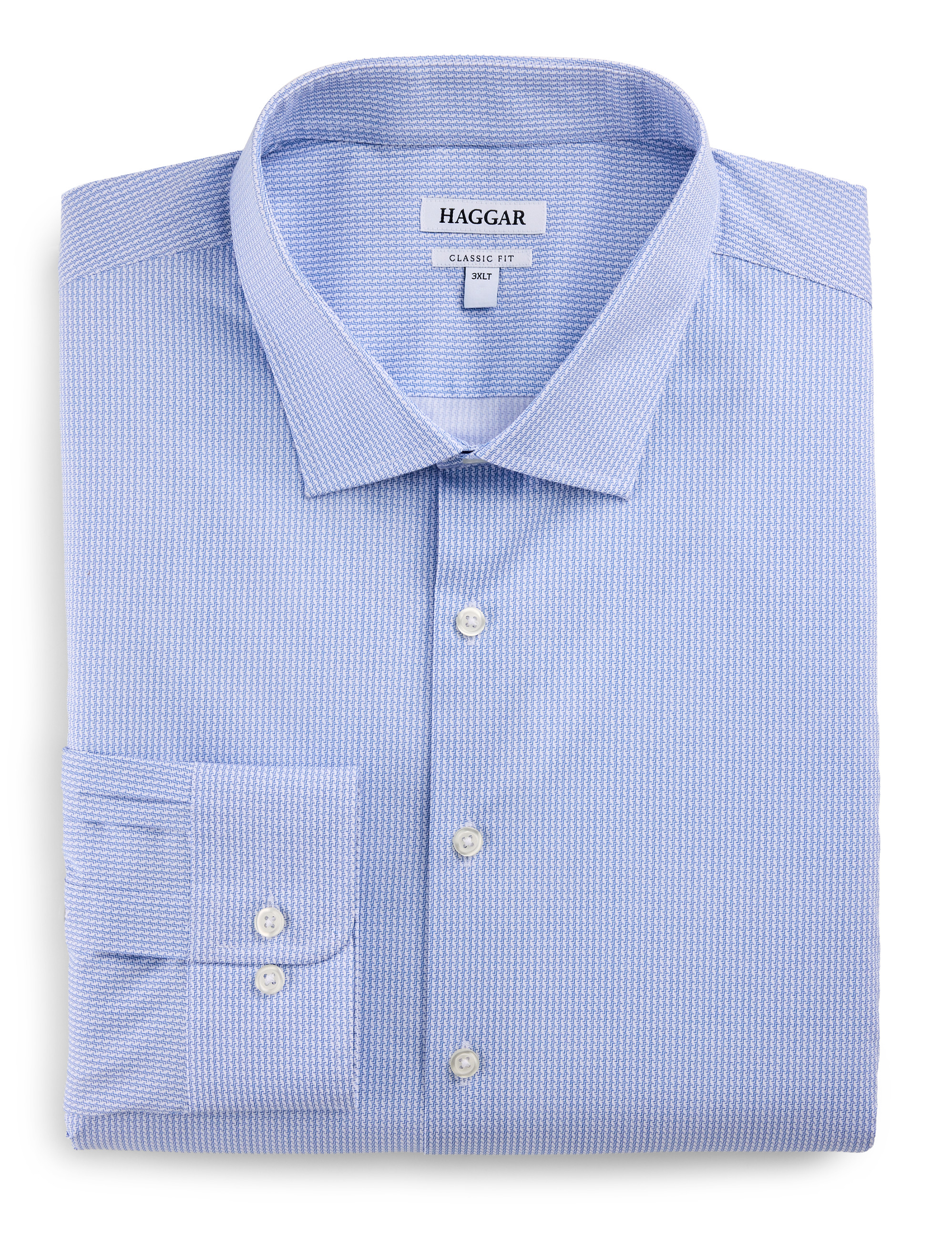 Micro Geometric Patterned Wrinkle-Free Dress Shirt