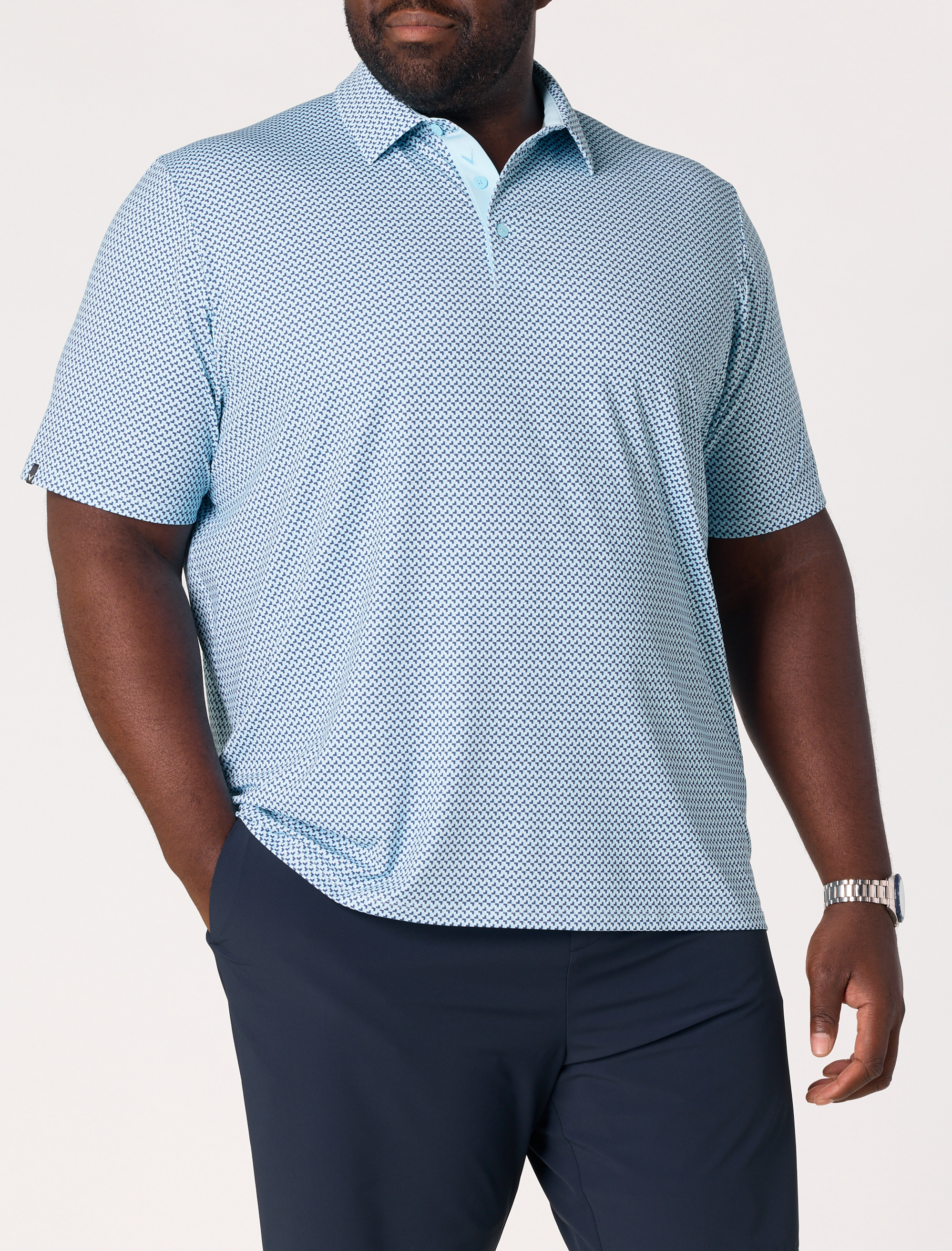Chevron Print Golf Polo Shirt