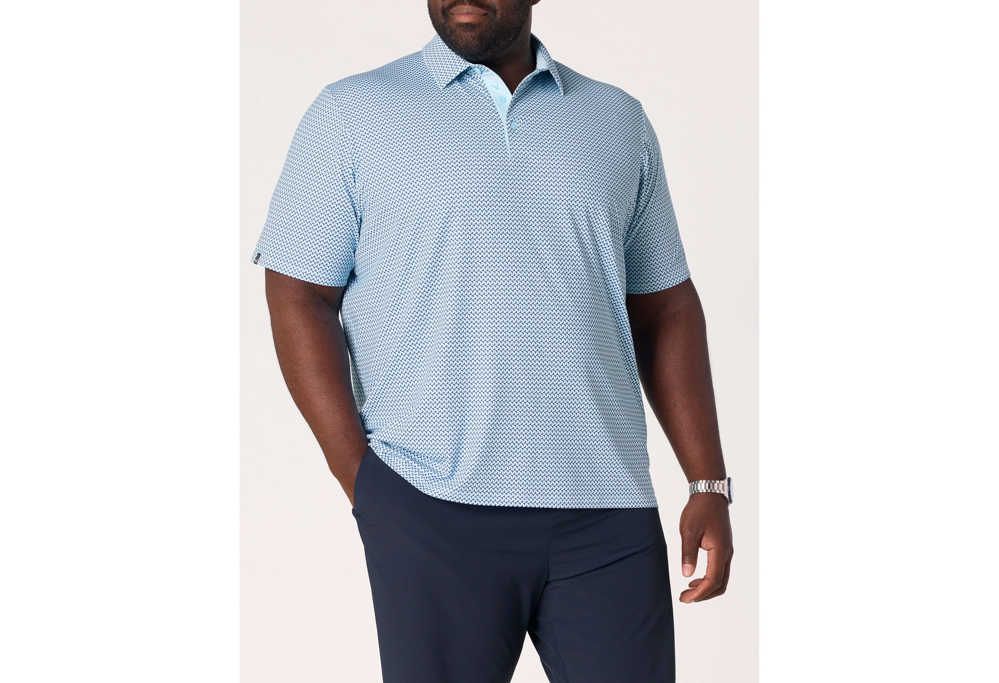 Chevron Print Golf Polo Shirt