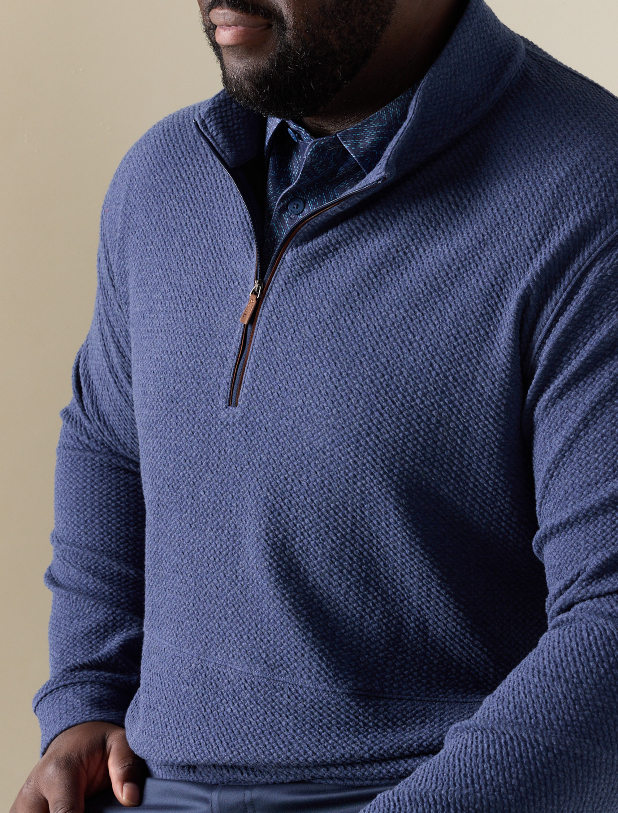 Textured 1/4-Zip Pullover