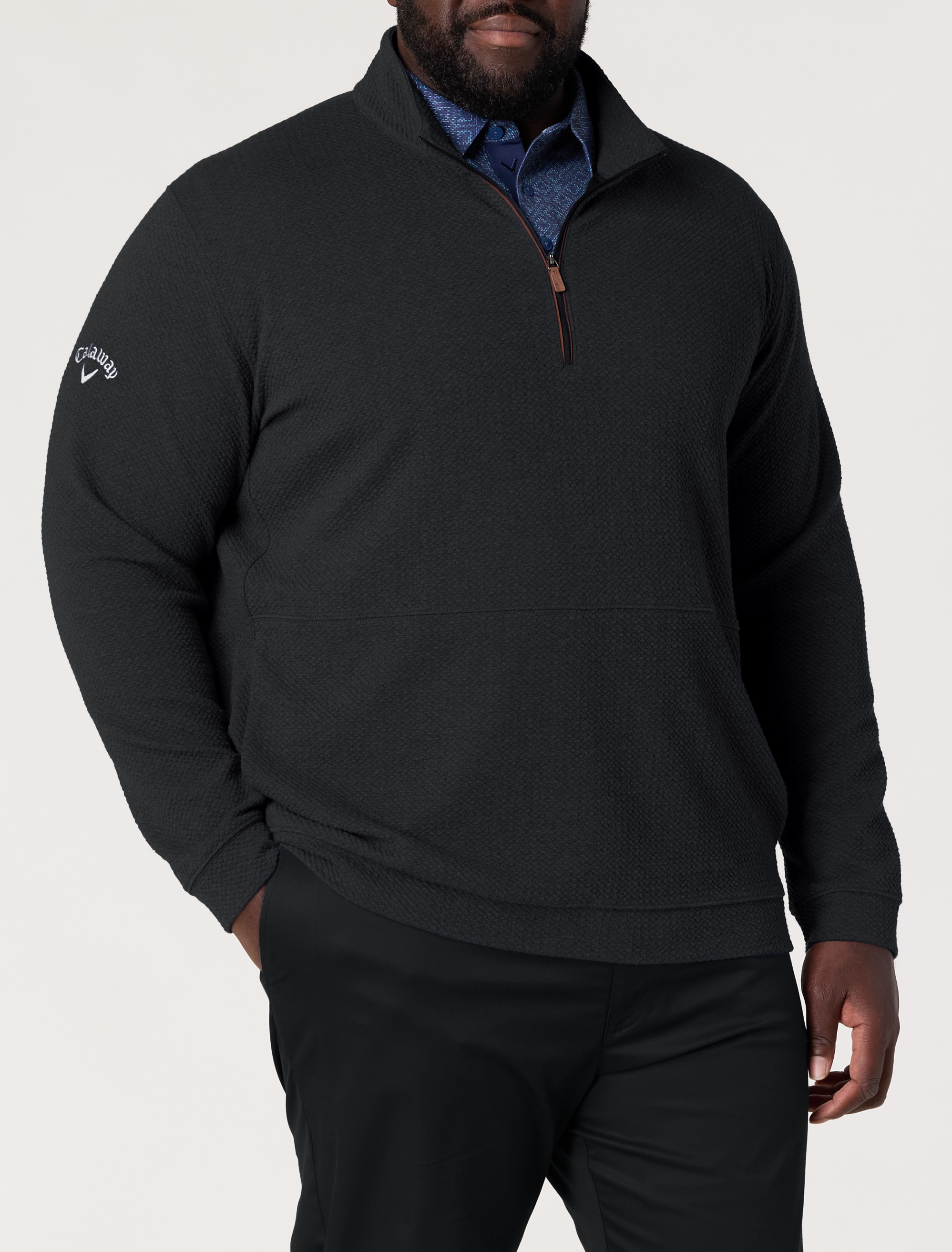 Textured 1/4-Zip Pullover