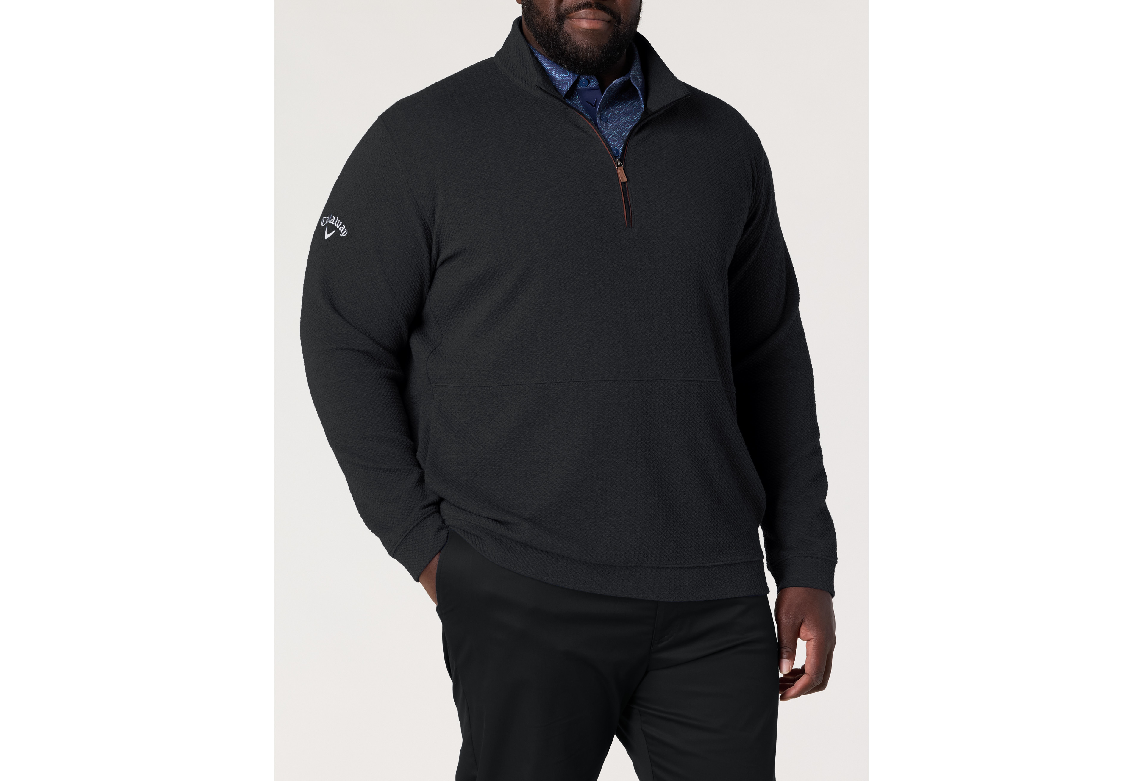 Textured 1/4-Zip Pullover