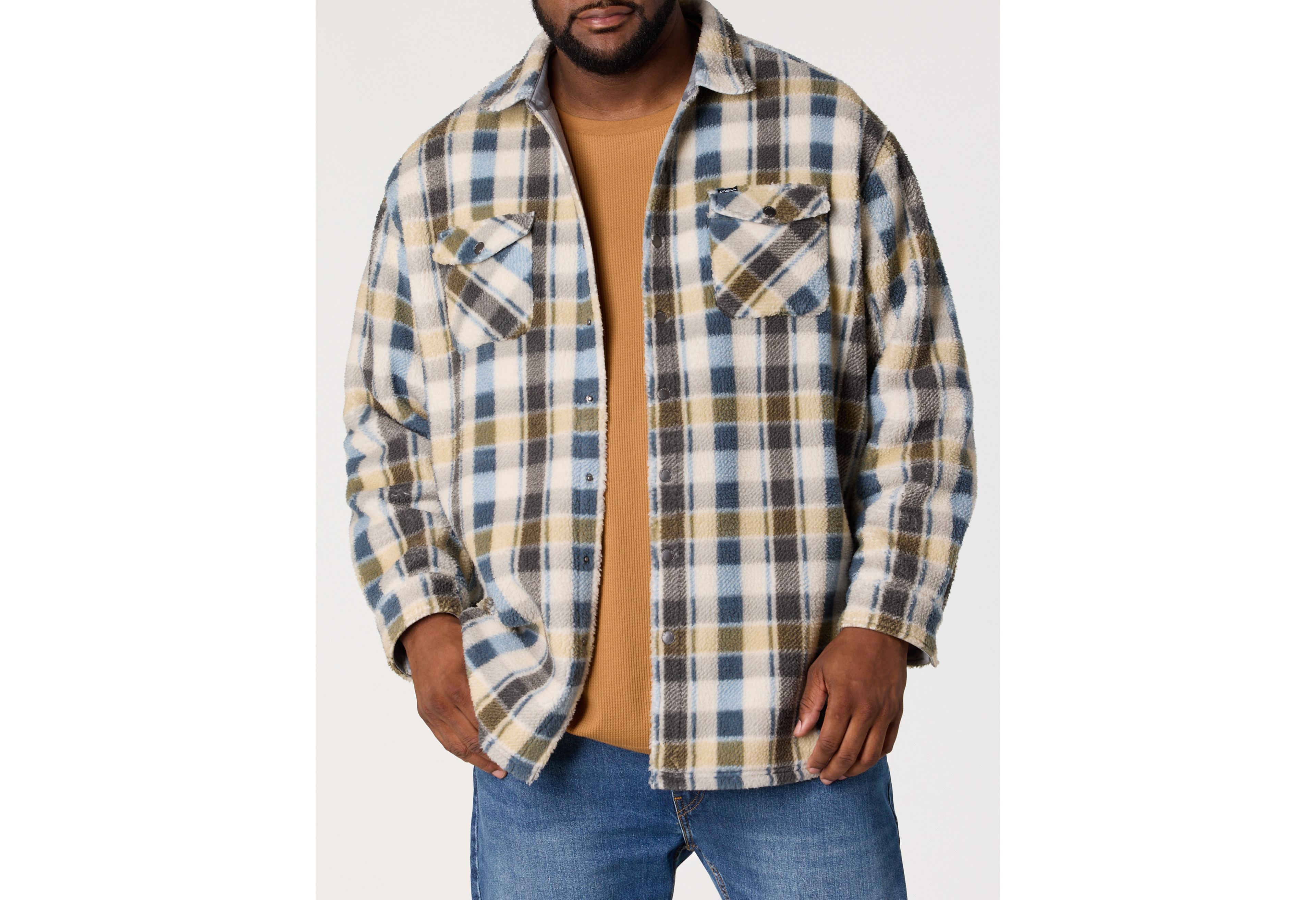 Glacier Plaid Superfleece Flannel Shirt Jacket