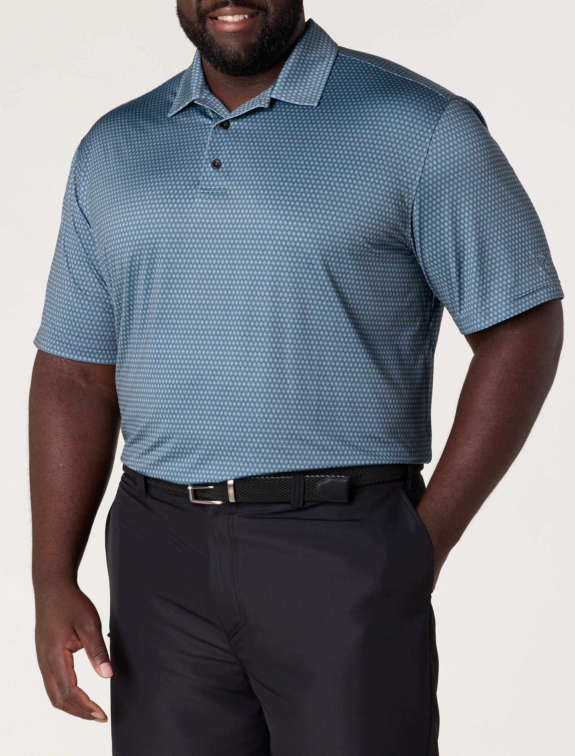 Geometric Print Performance Polo Shirt