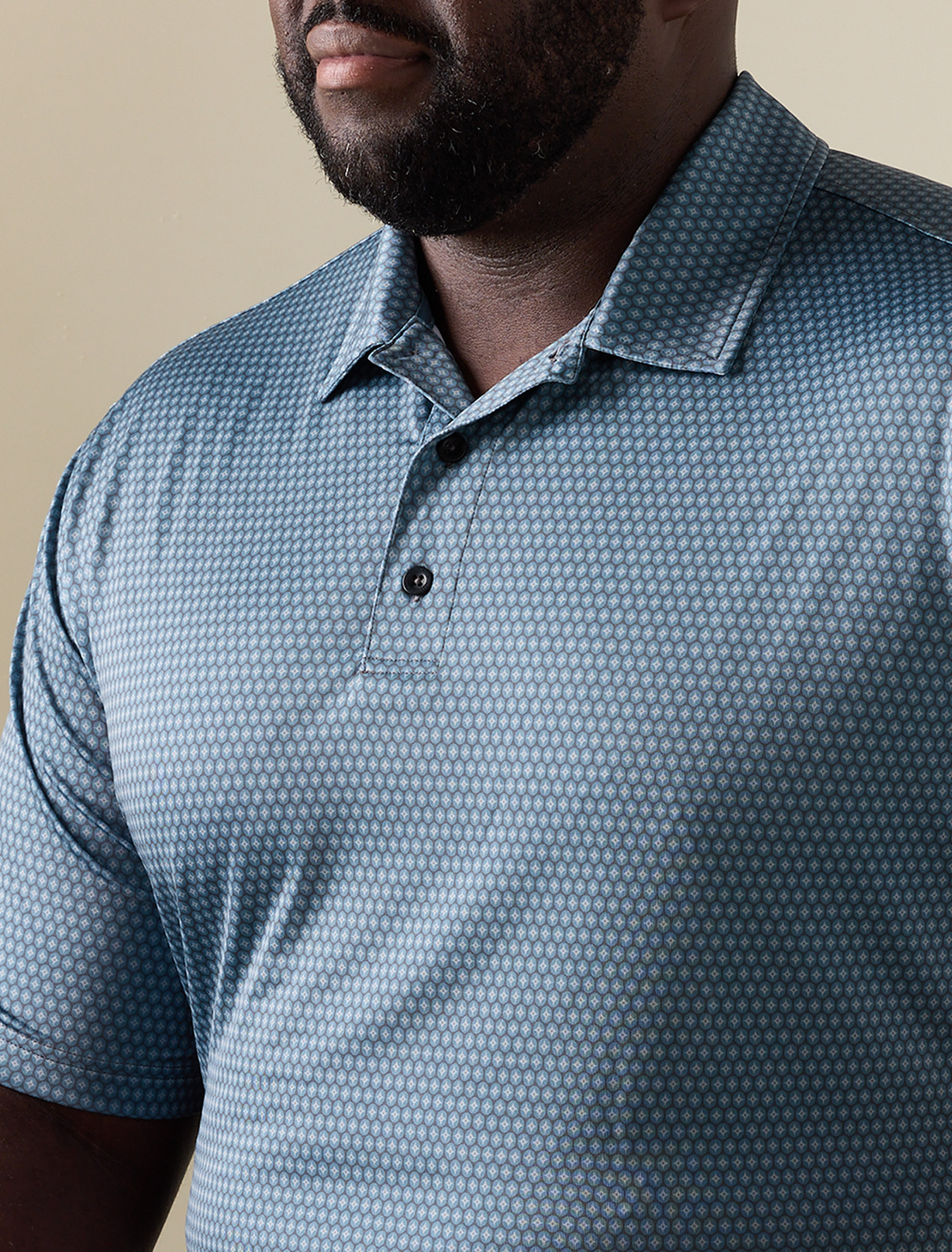 Geometric Print Performance Polo Shirt
