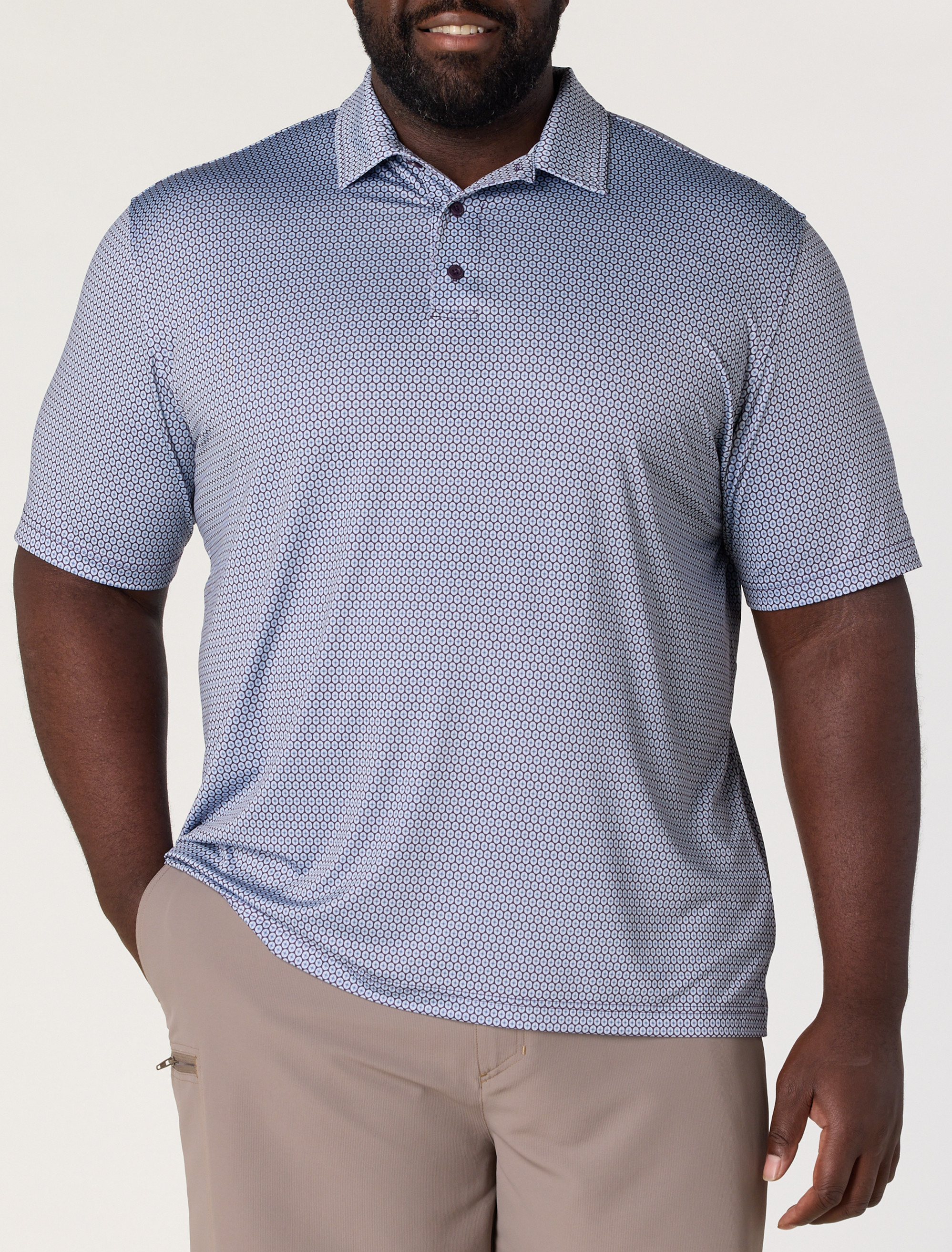Geometric Print Performance Polo Shirt