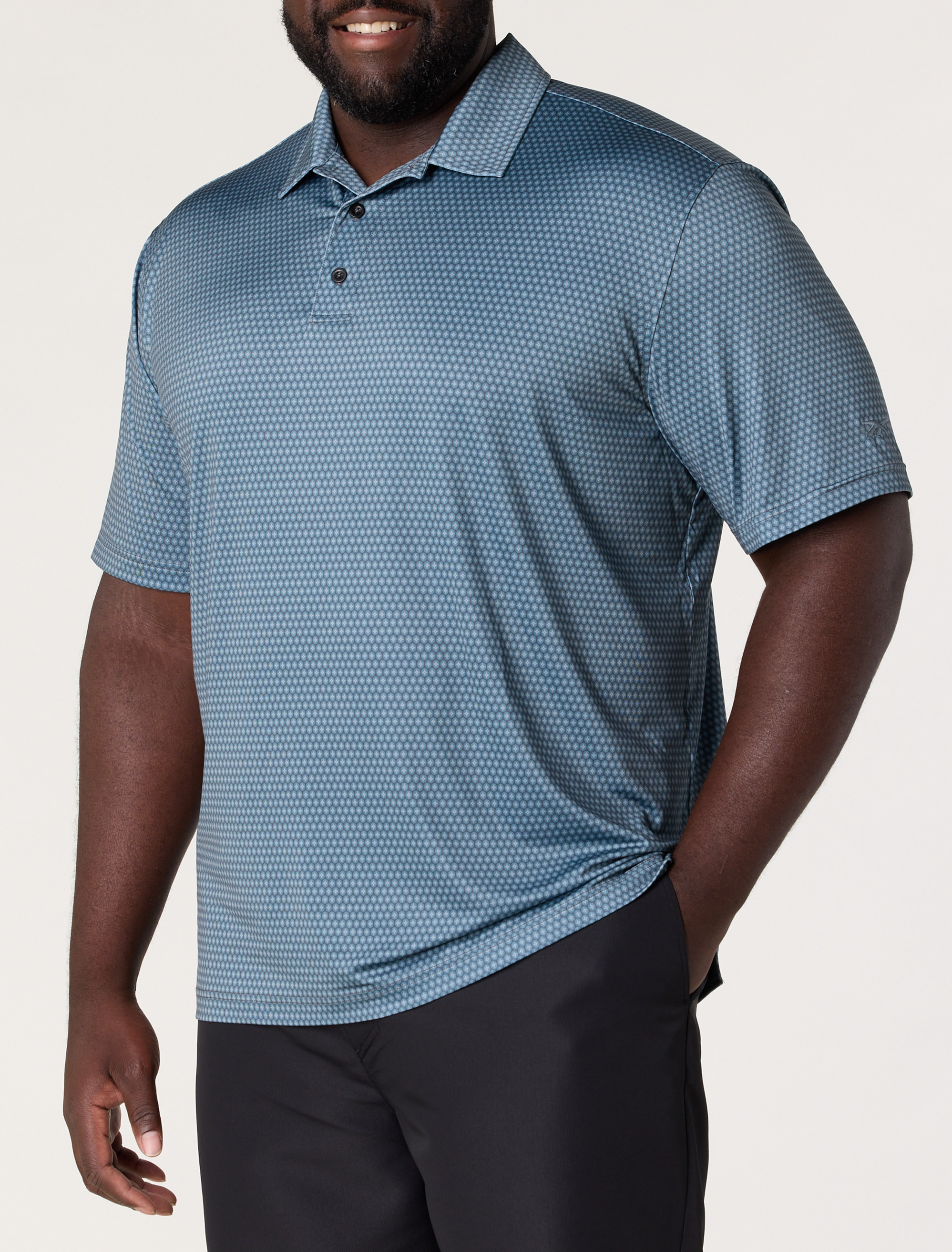 Geometric Print Performance Polo Shirt