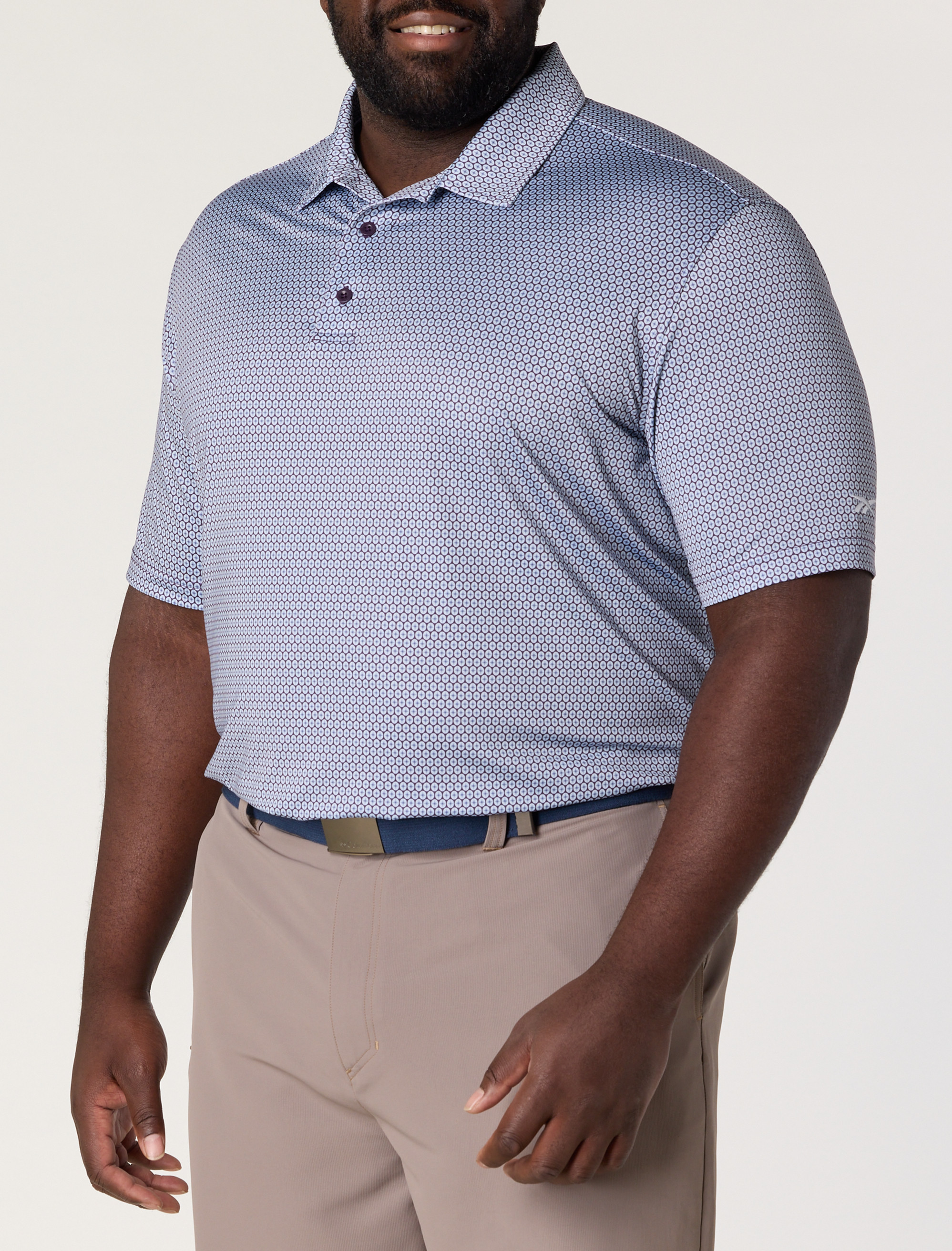 Geometric Print Performance Polo Shirt