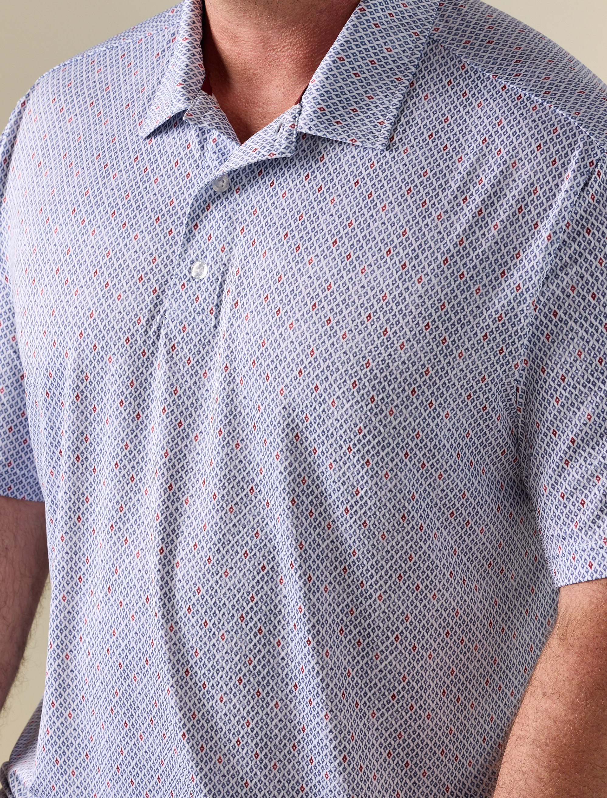 Contrast Shark-Tooth Polo Shirt