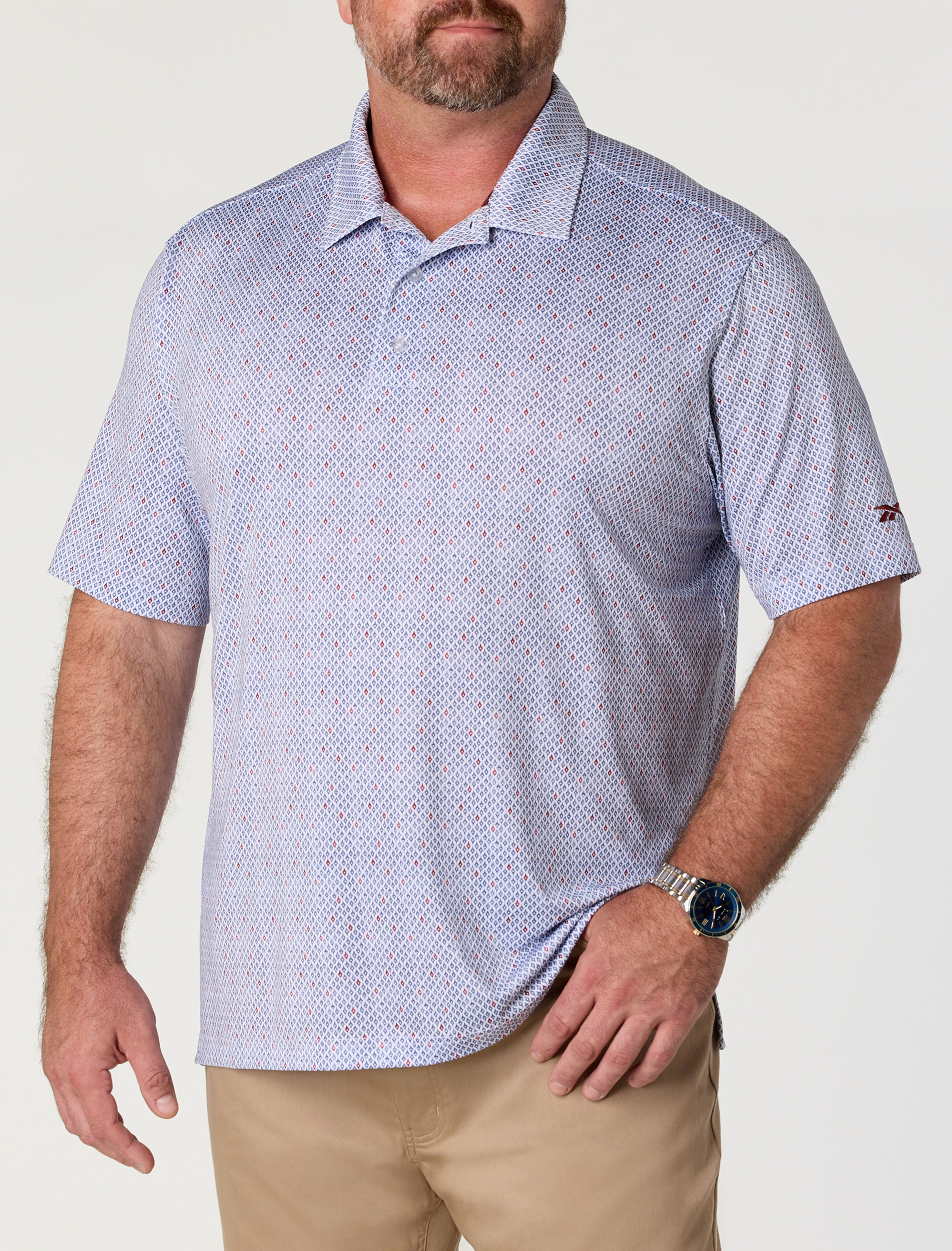 Contrast Shark-Tooth Polo Shirt