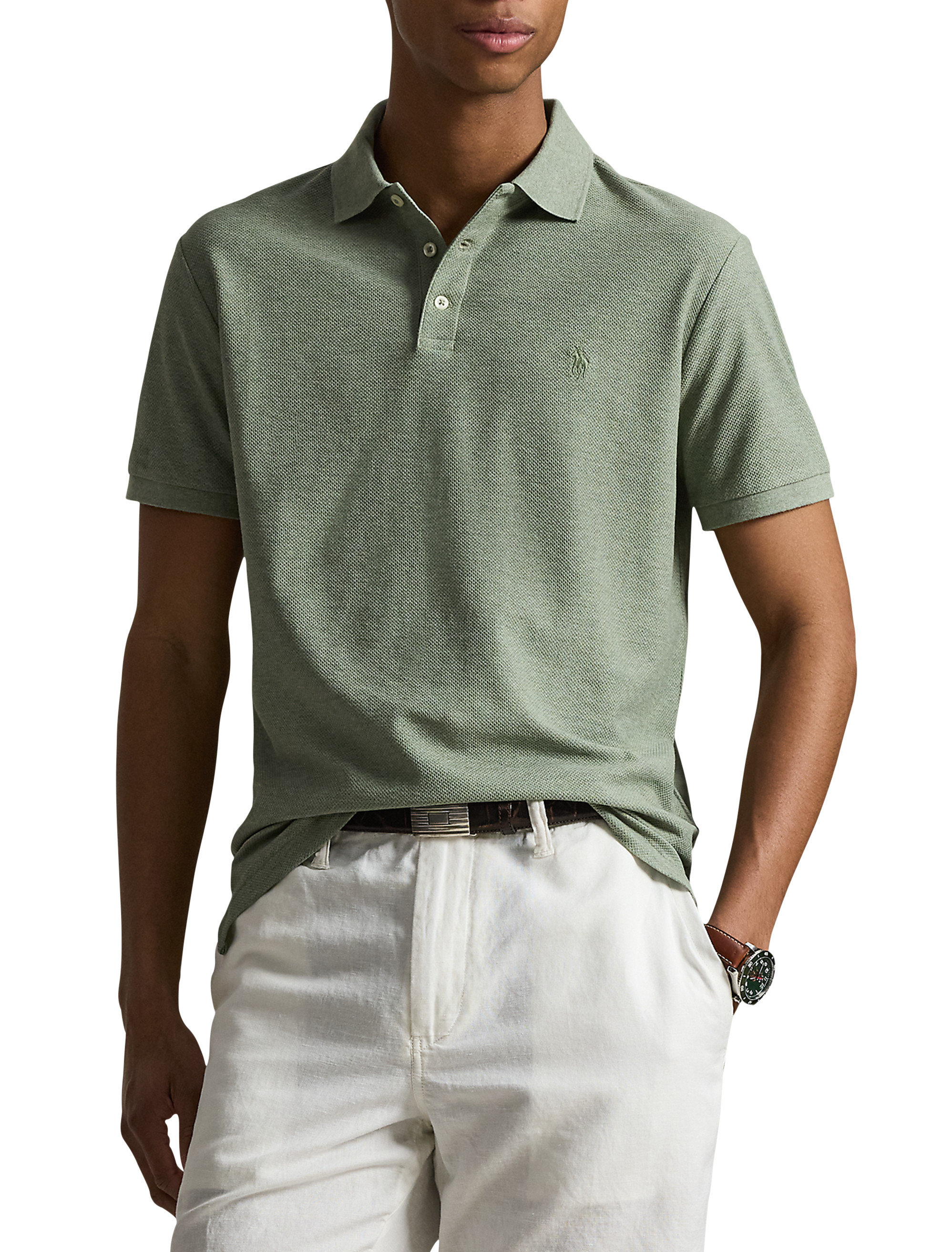 Honeycomb Textured Polo Shirt