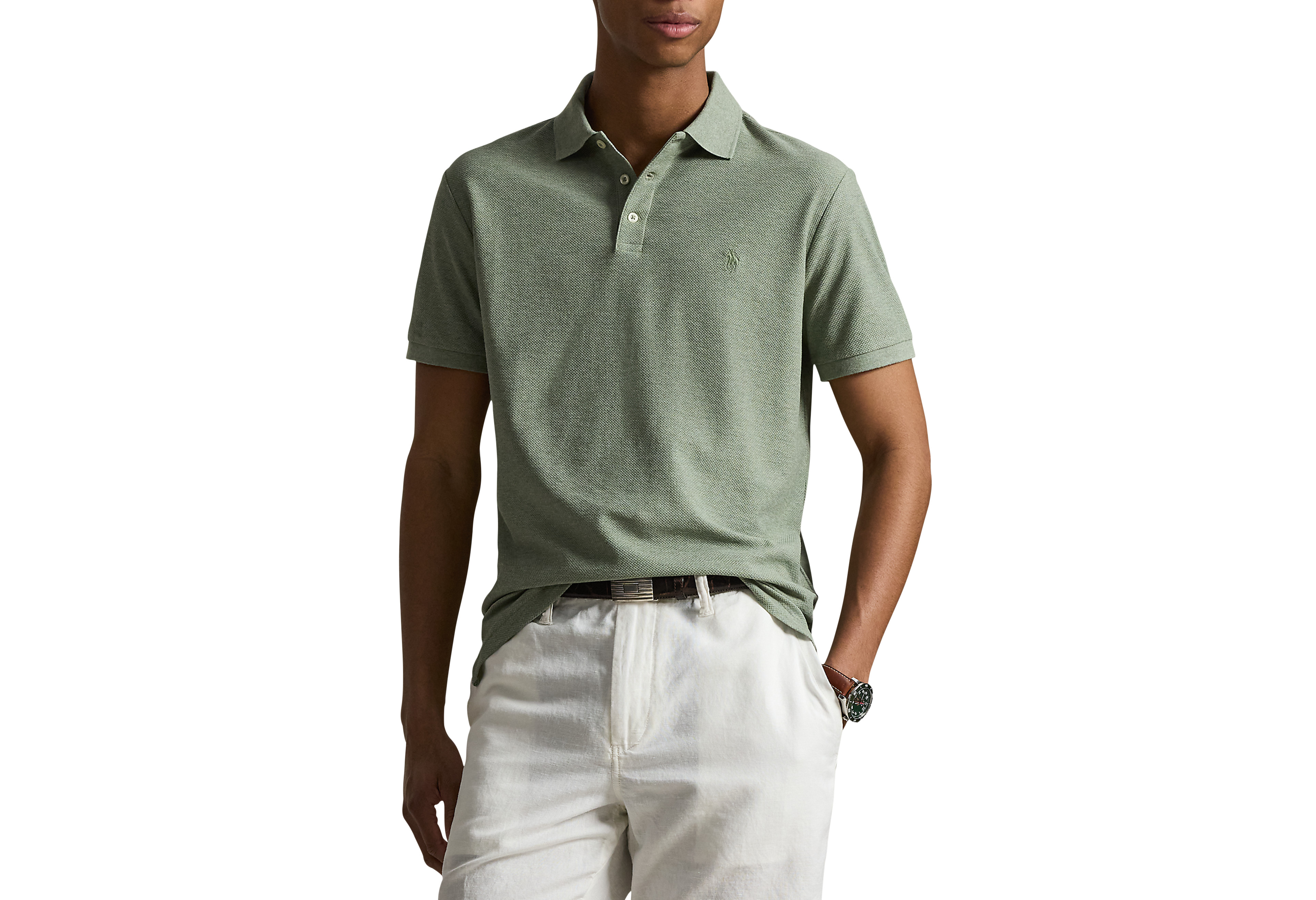 Honeycomb Textured Polo Shirt