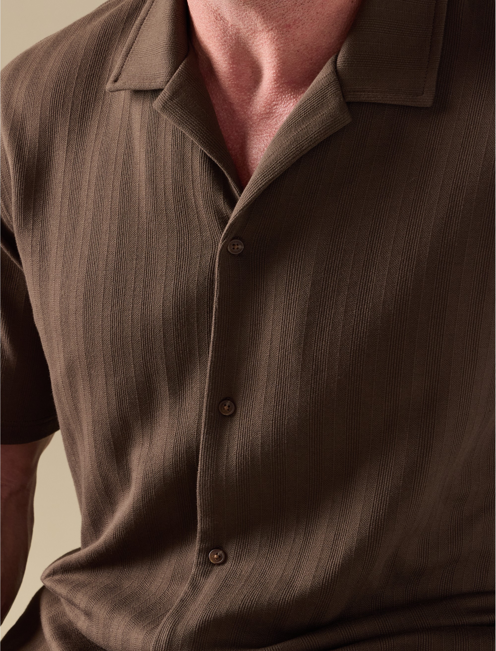 Piqué Jacquard Button-Front Polo Shirt - thumbnail 3