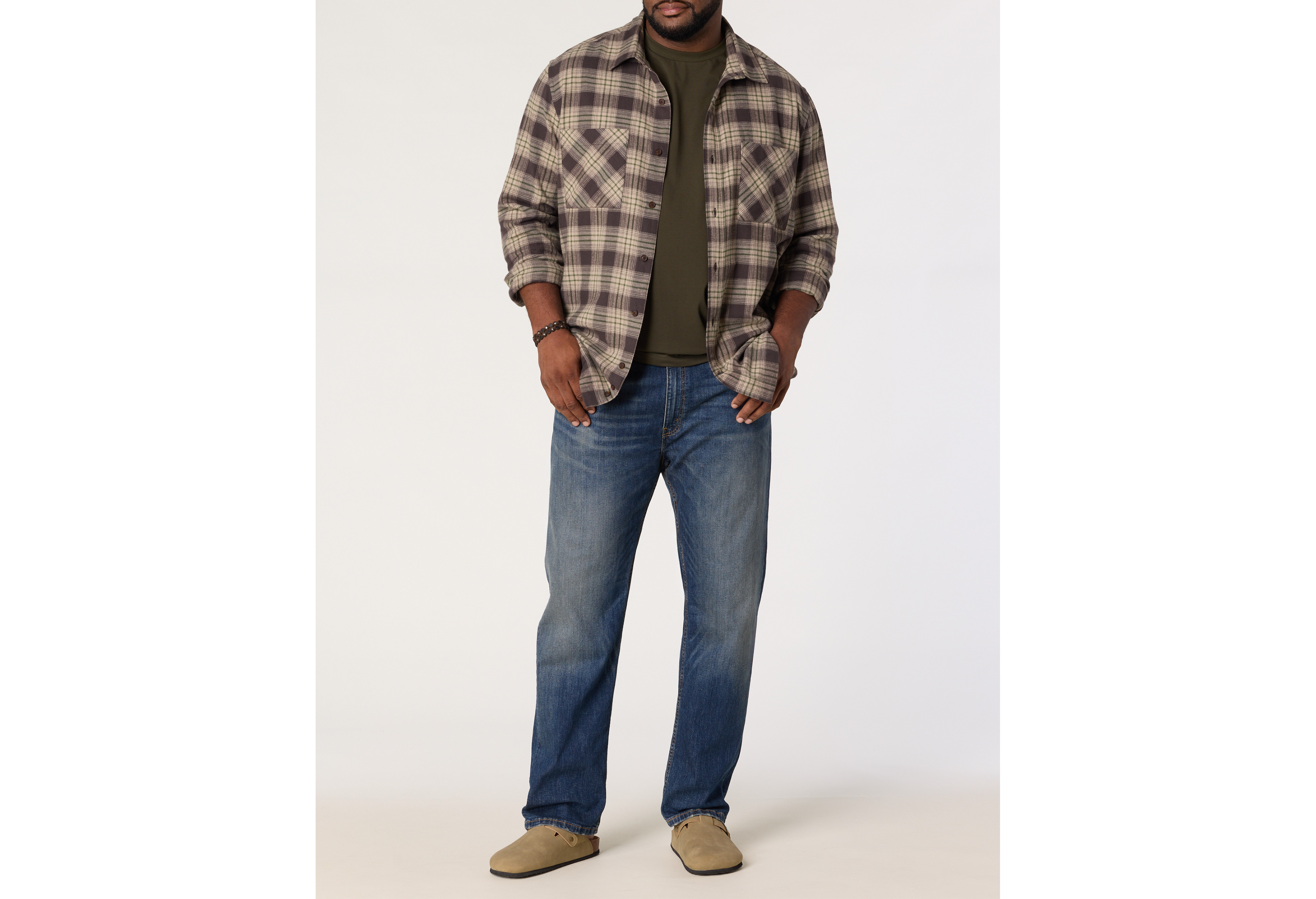 Plaid Flannel Sport Shirt