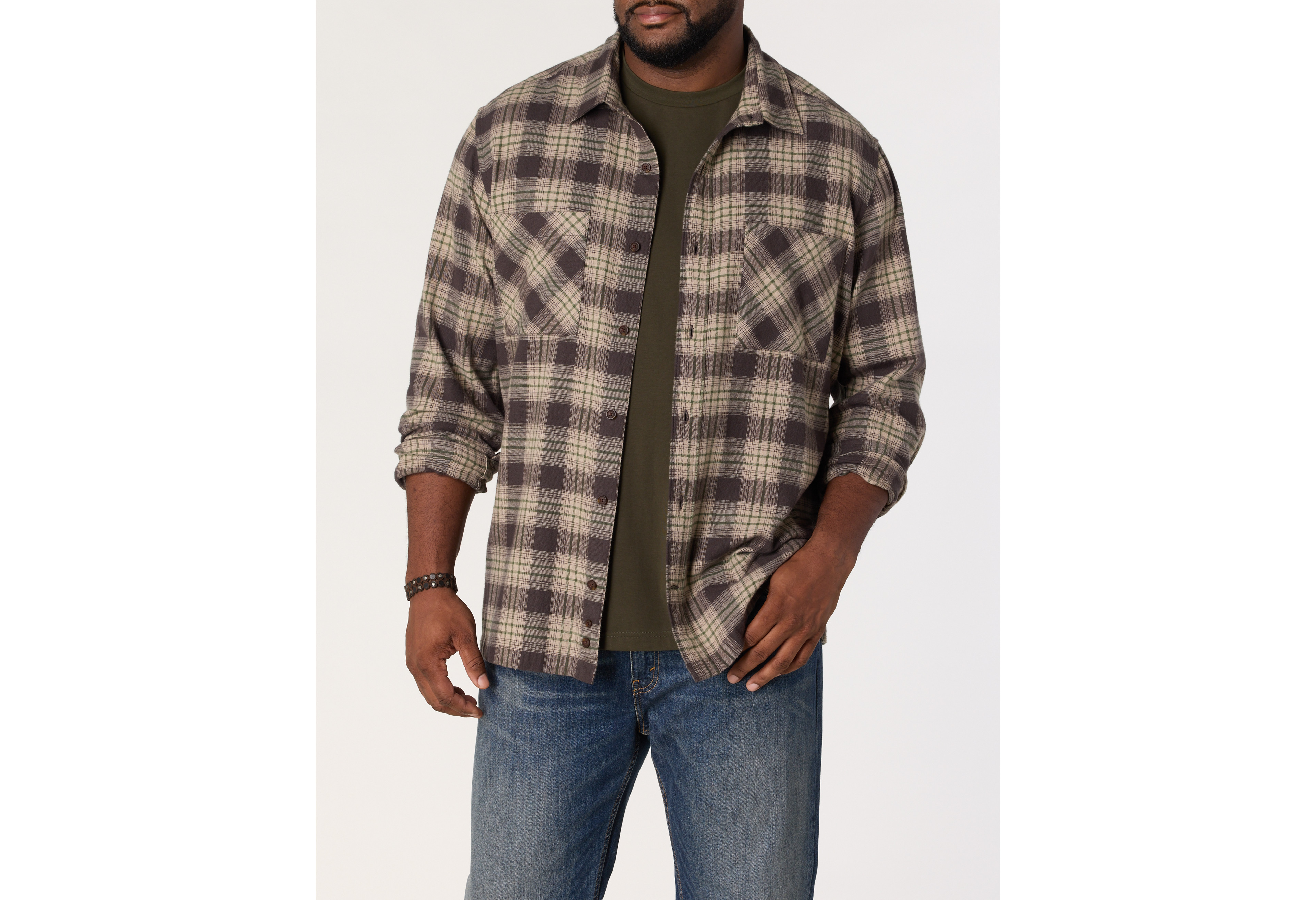 Plaid Flannel Sport Shirt