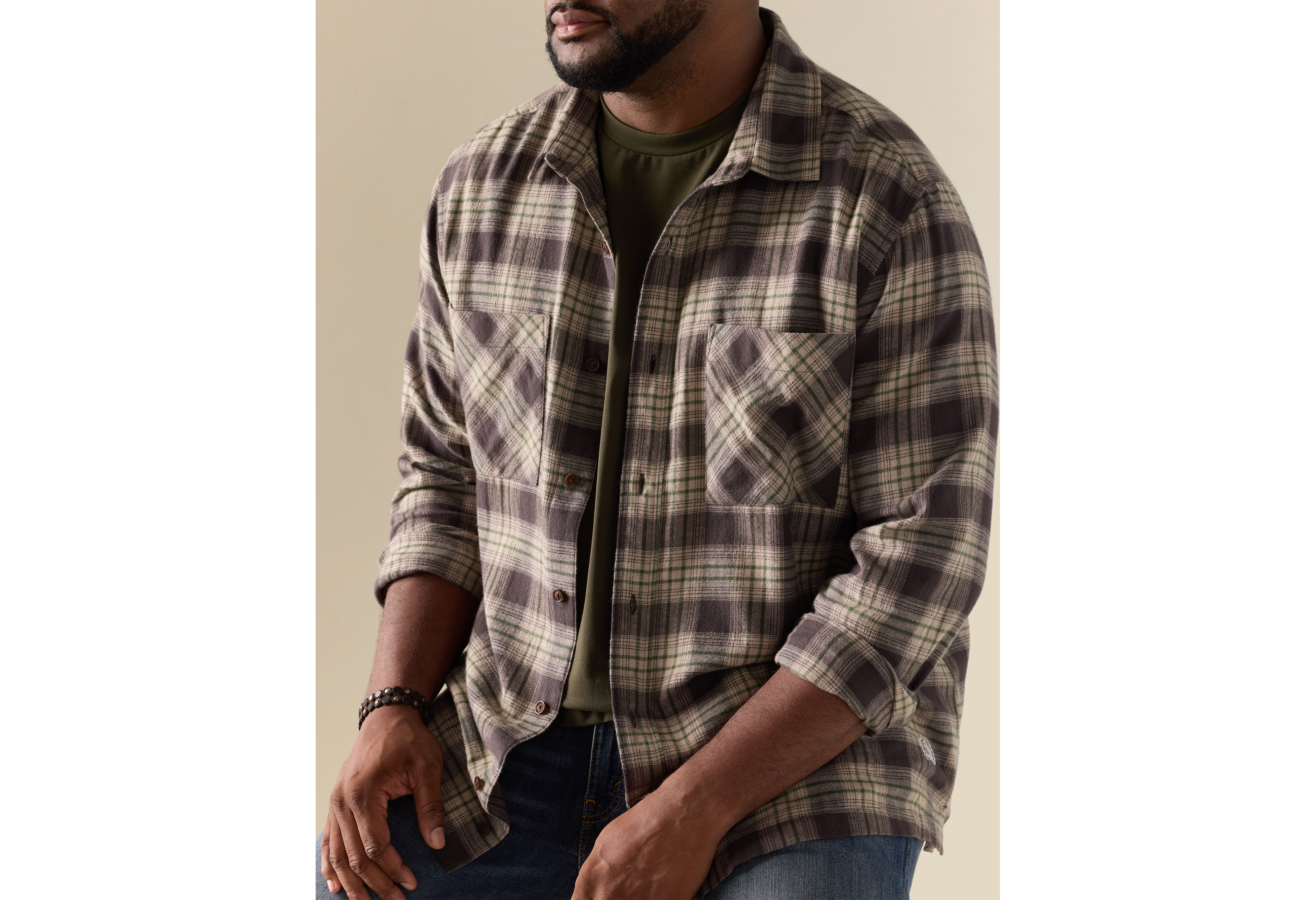 Plaid Flannel Sport Shirt