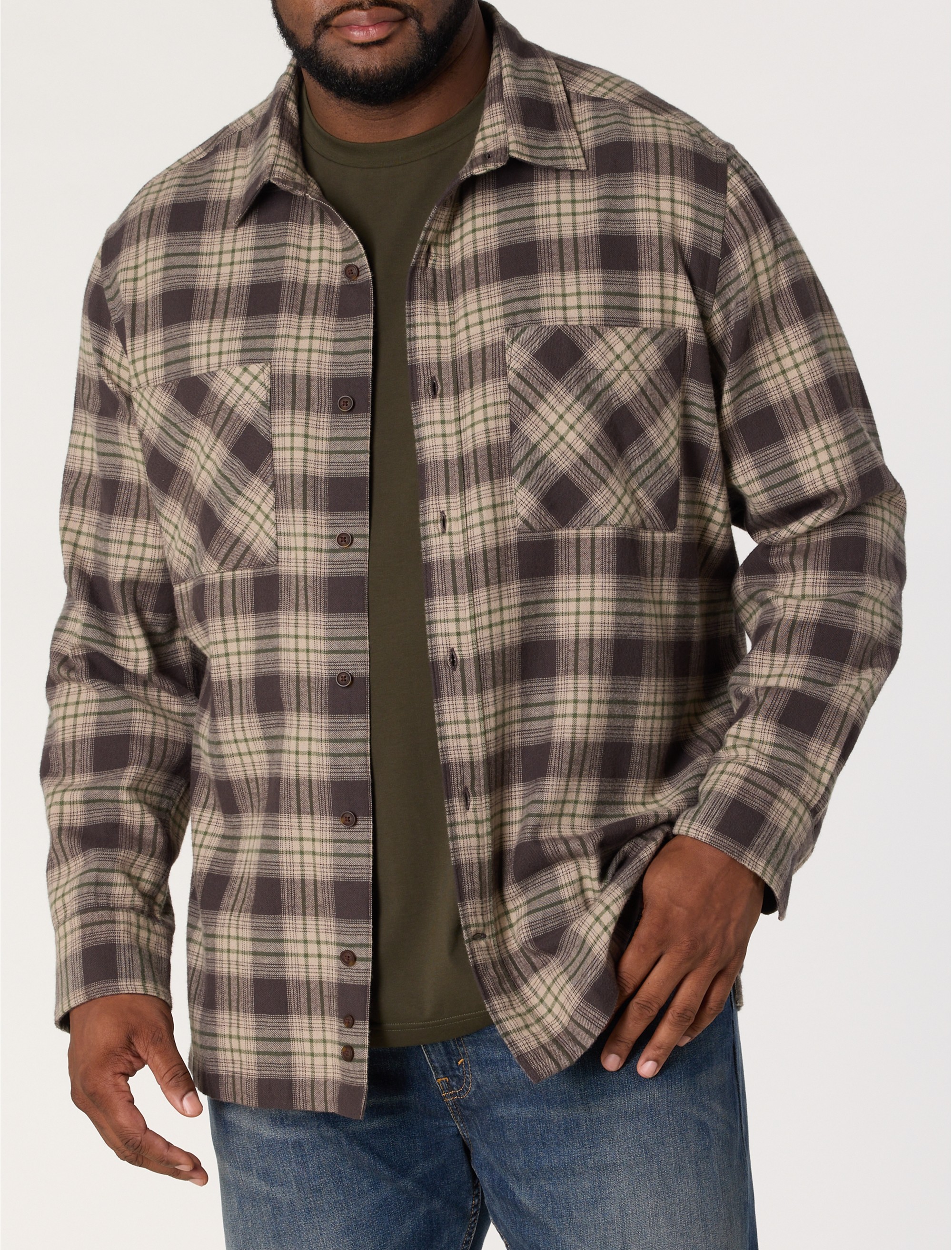 Plaid Flannel Sport Shirt