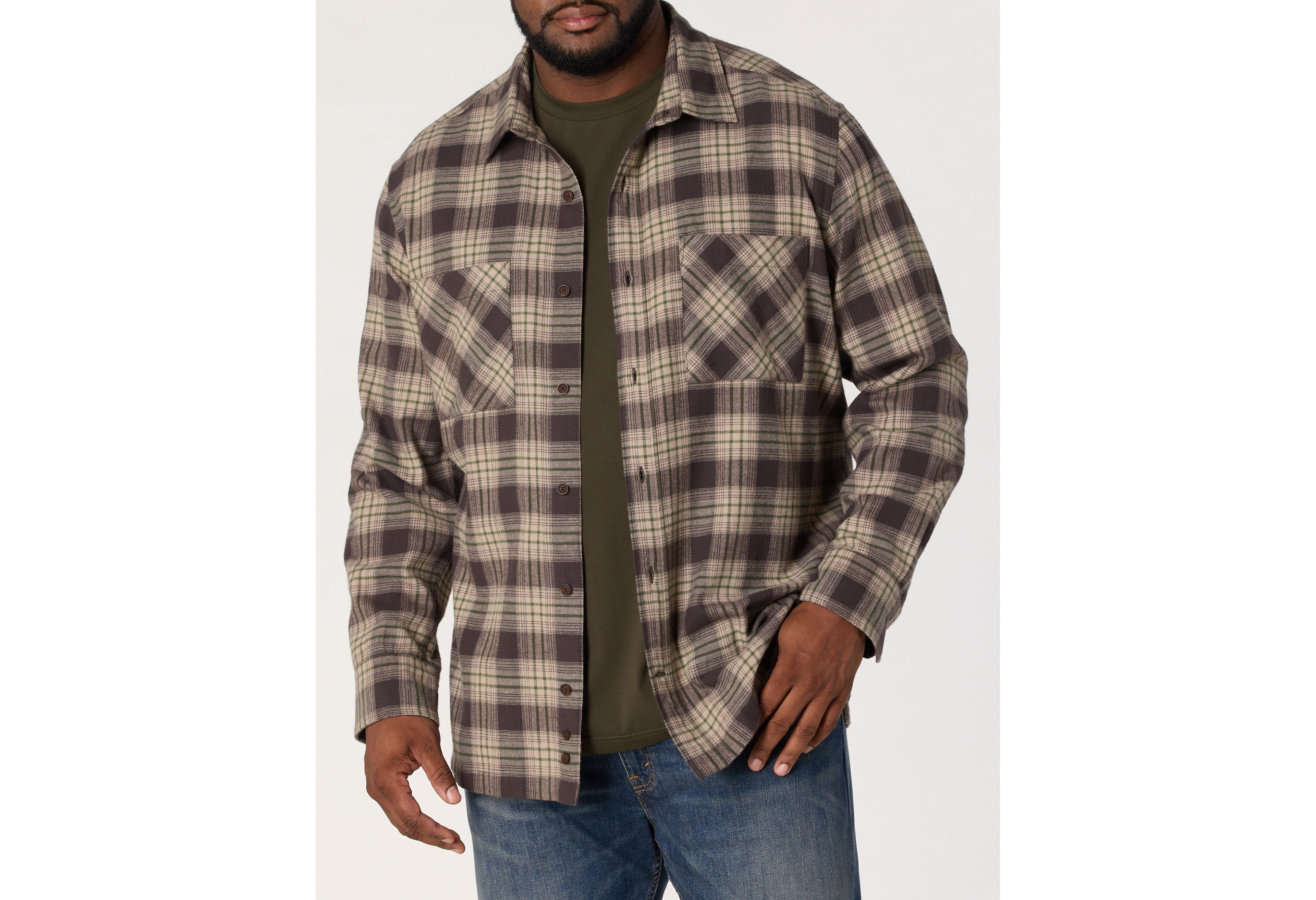 Plaid Flannel Sport Shirt