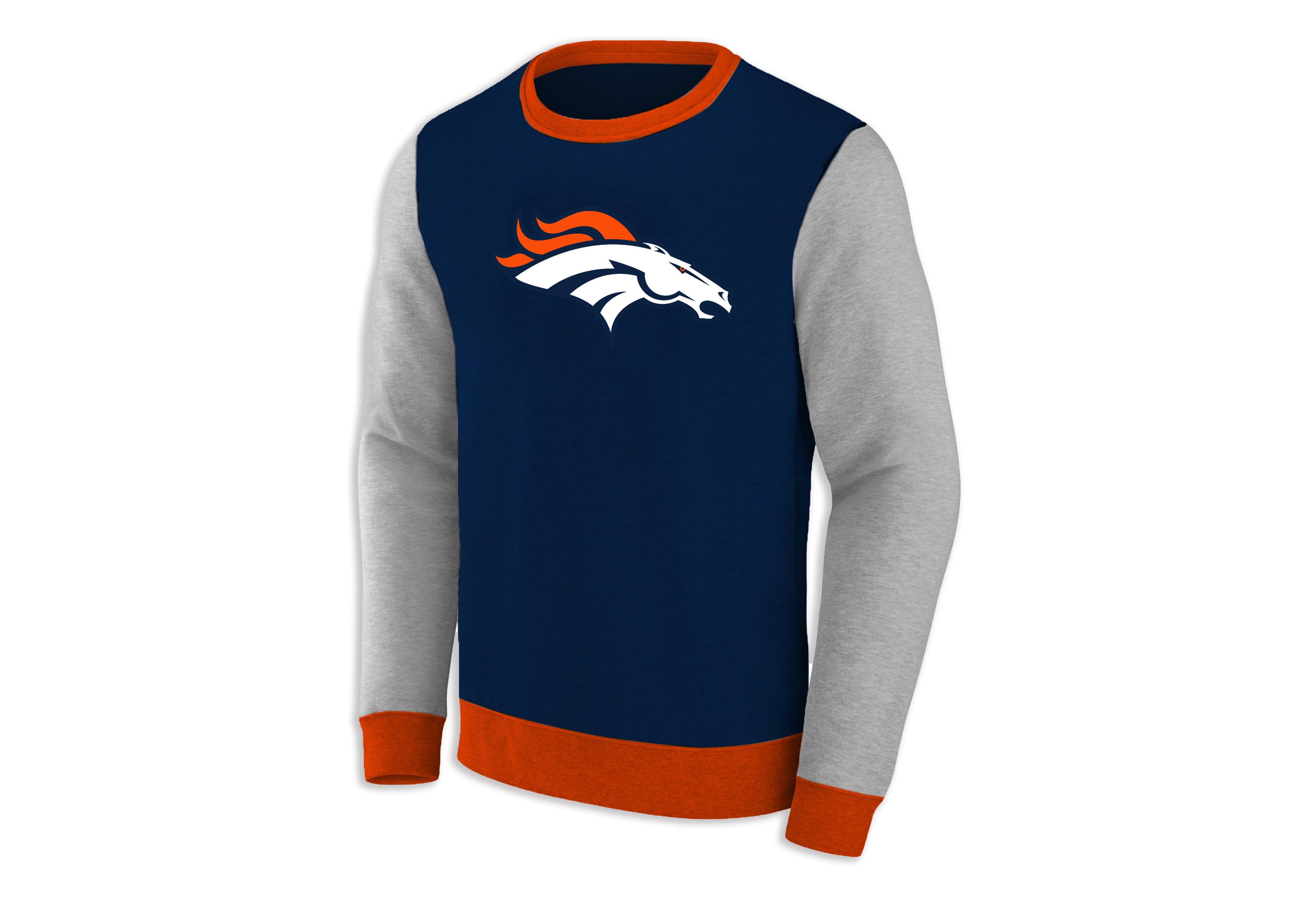 Broncos Colorblocked Fleece Crewneck Pullover