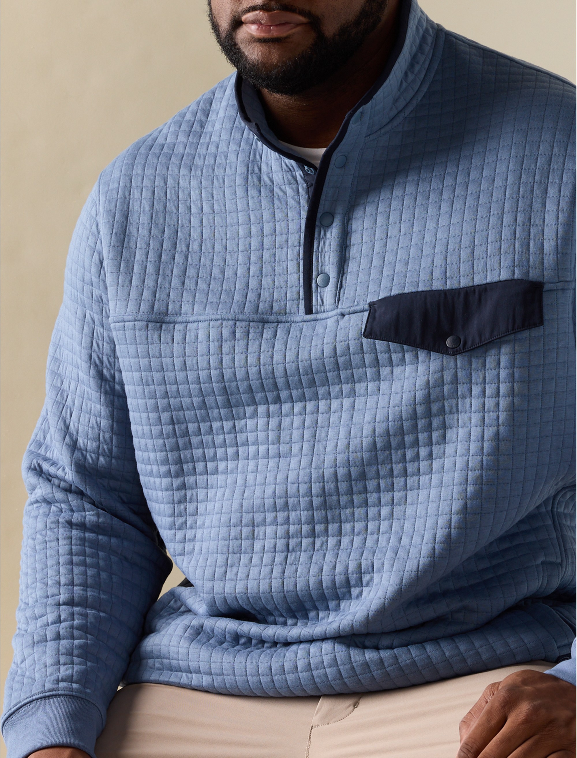 Quilted Navigator 1/4-Snap Pullover - thumbnail 3