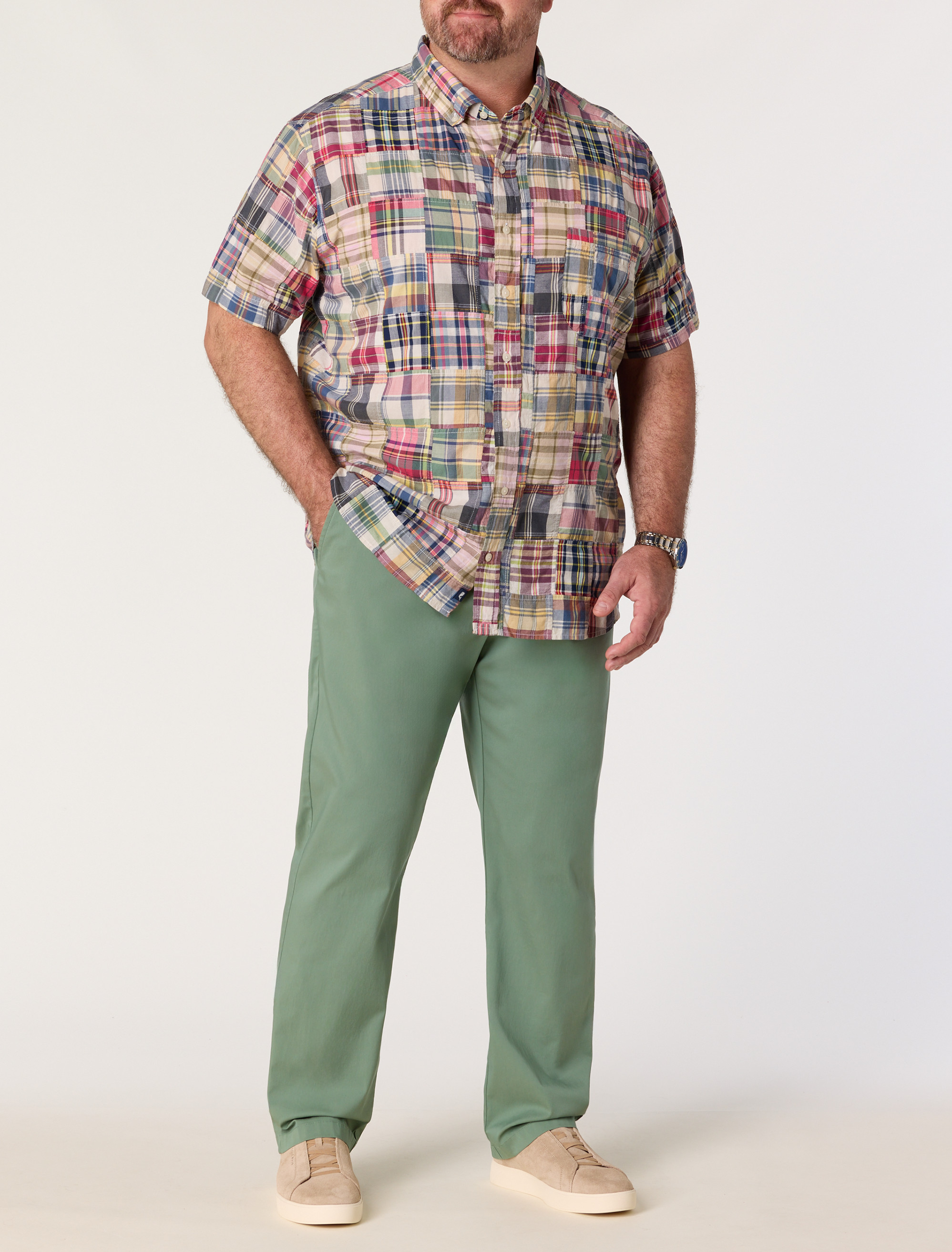 Madras Patchwork Plaid Sport Shirt