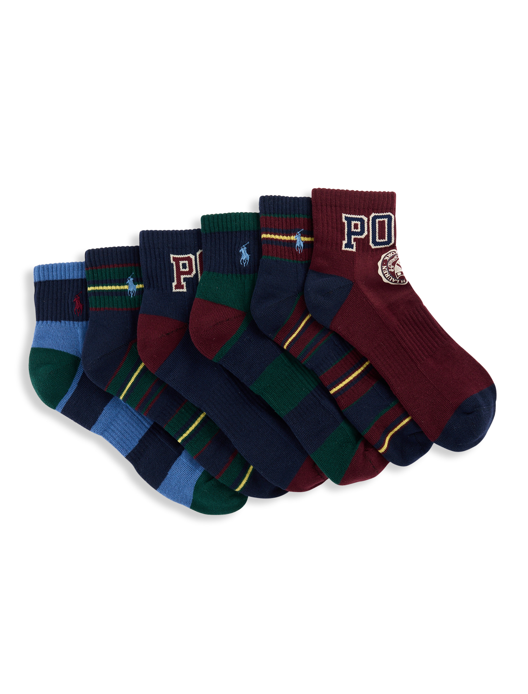 6-pk Crest 1/4-Top Socks