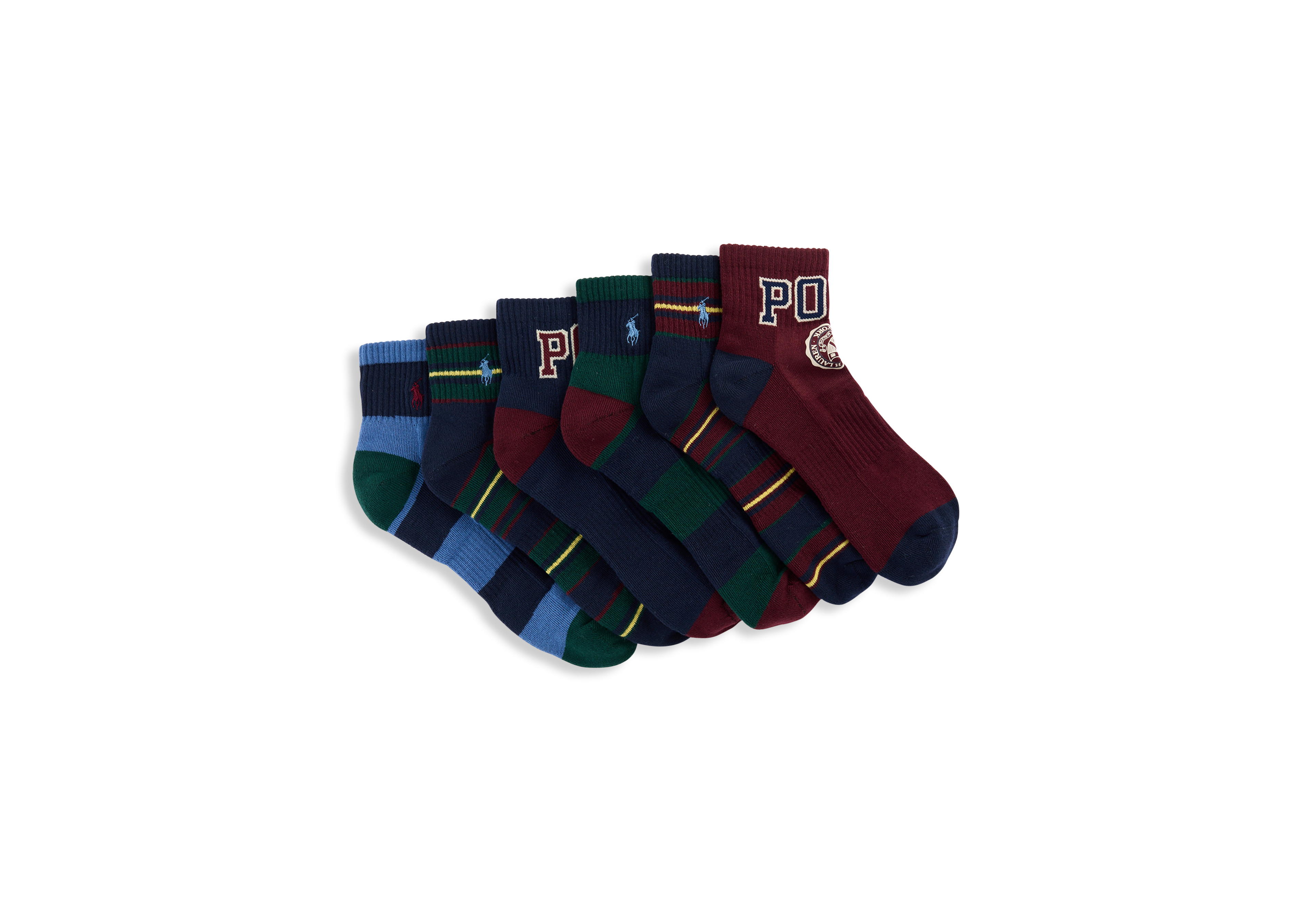 6-pk Crest 1/4-Top Socks