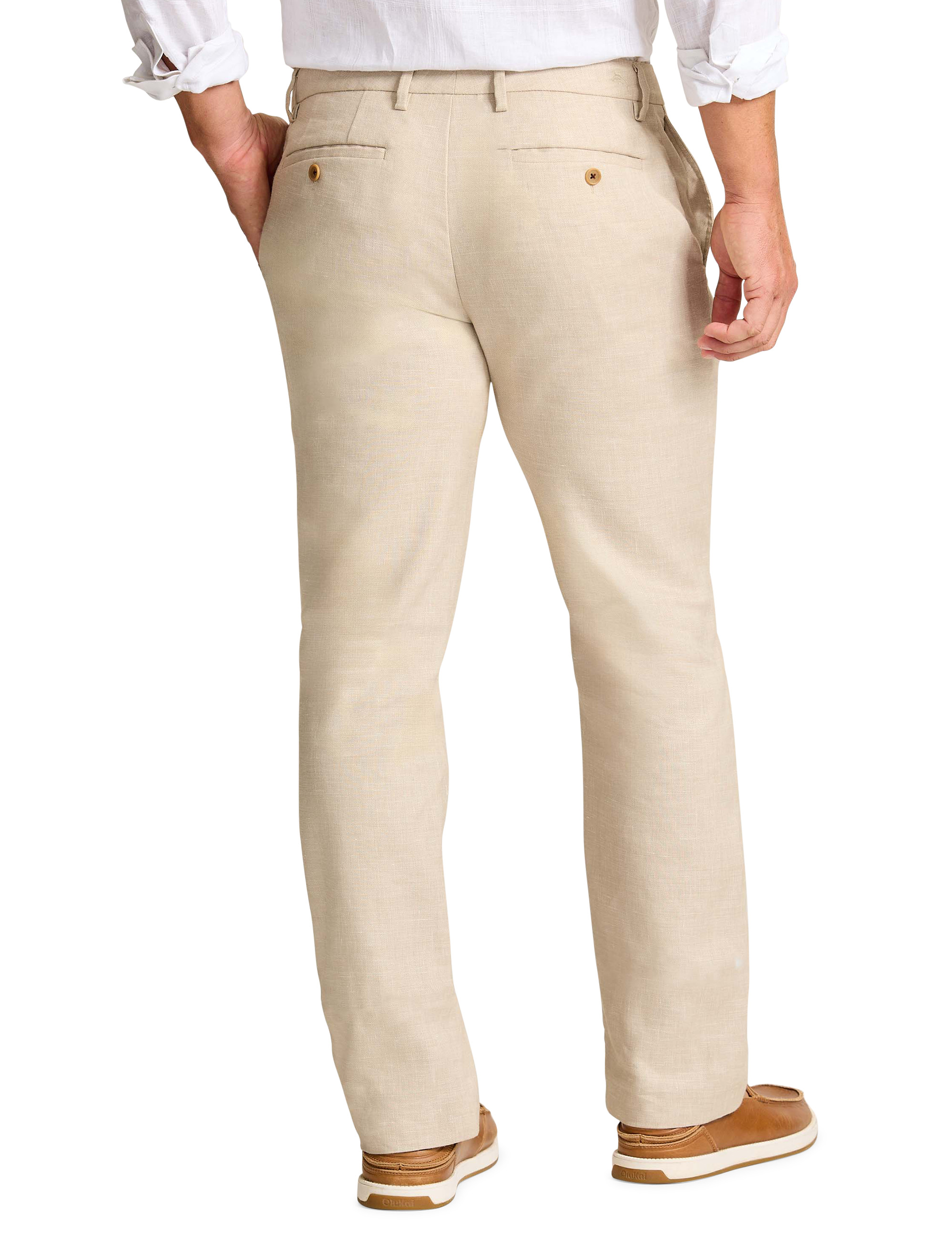 Latigo Beach Linen-Blend Flat-Front Pants
