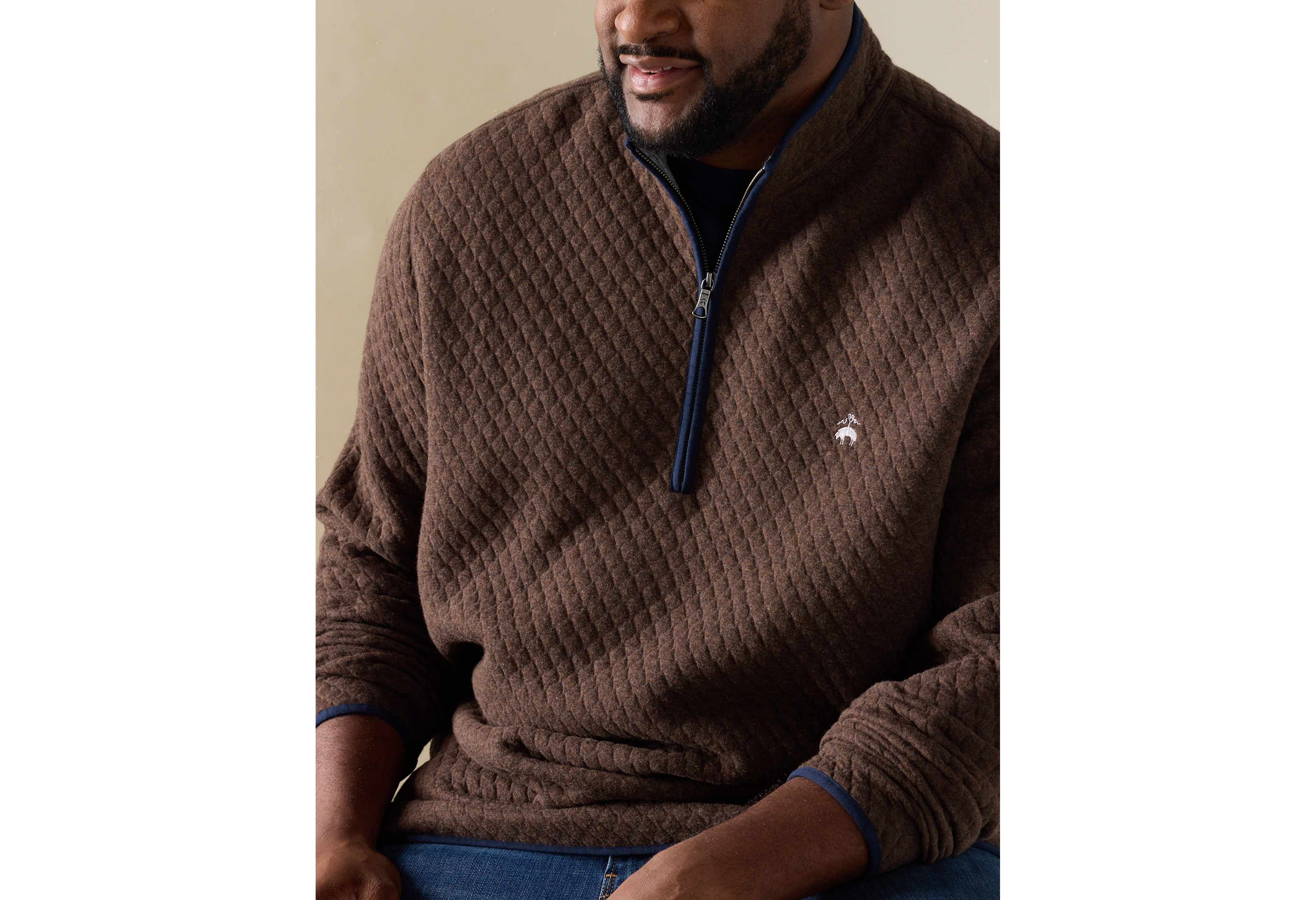Quilted 1/2-Zip Pullover