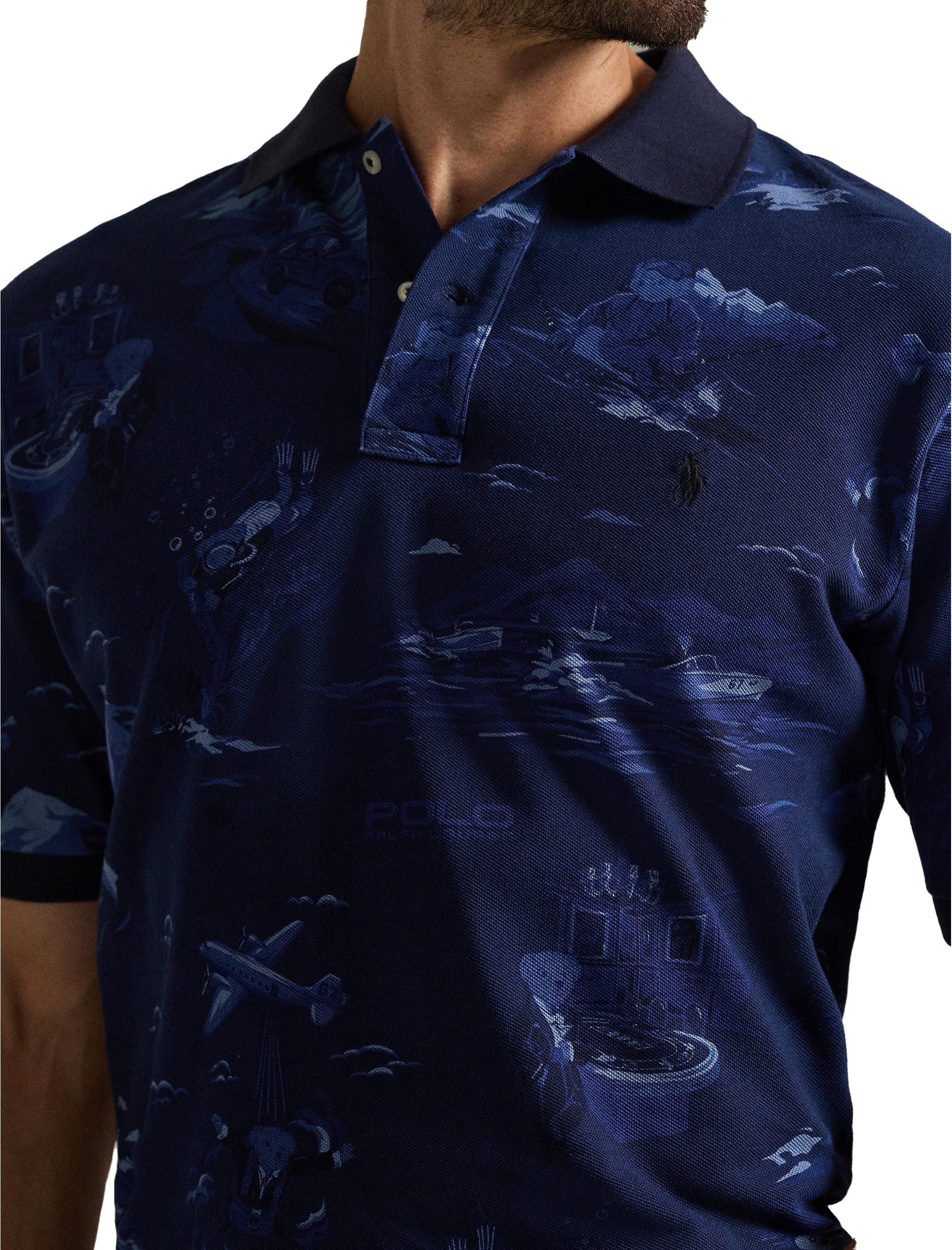 Mesh Bear Polo Shirt - thumbnail 3