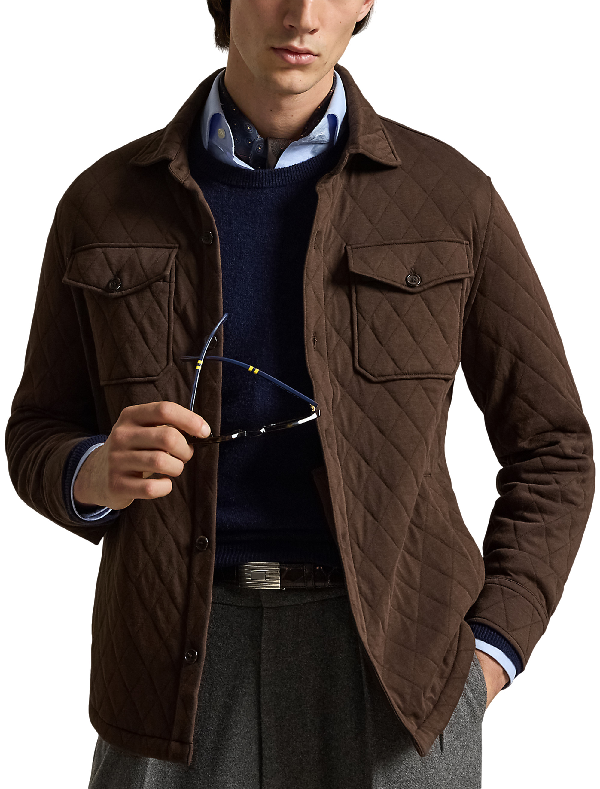 Quilted Double-Knit Jersey Overshirt