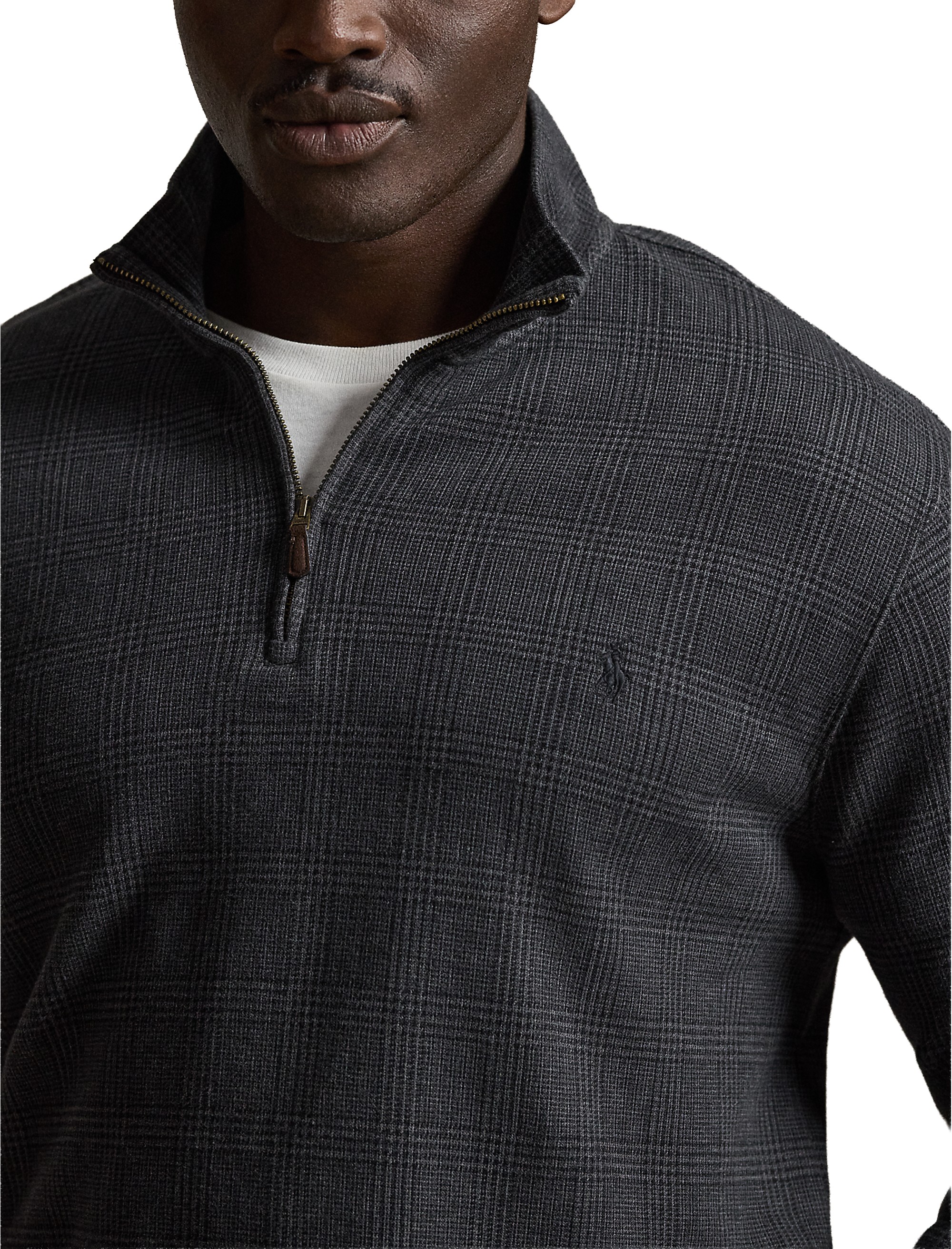 Glen Plaid Estate Ribbed 1/4-Zip Pullover - thumbnail 4