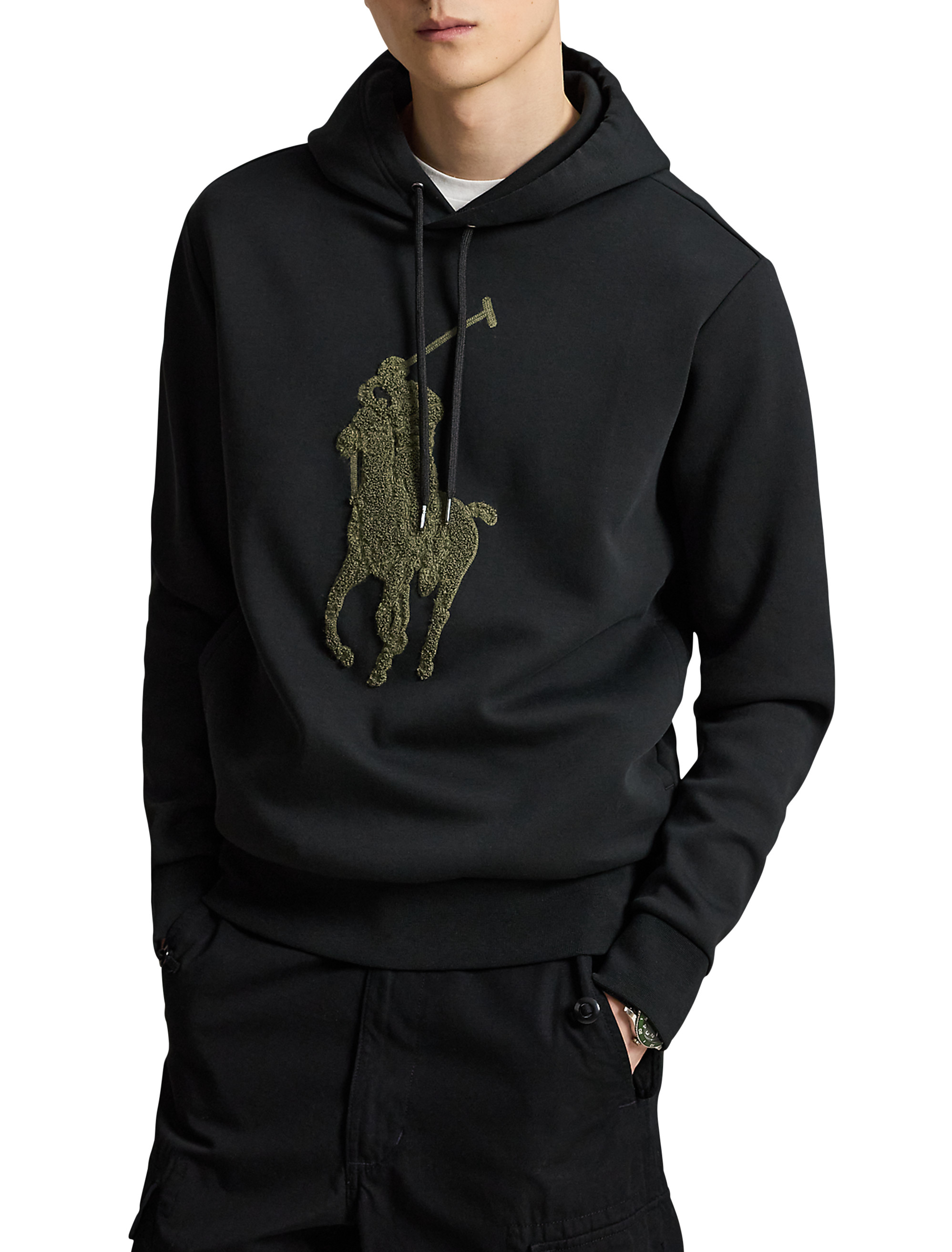 Polo Ralph Lauren Men's Big Pony Double-Knit Hoodie - Polo Black