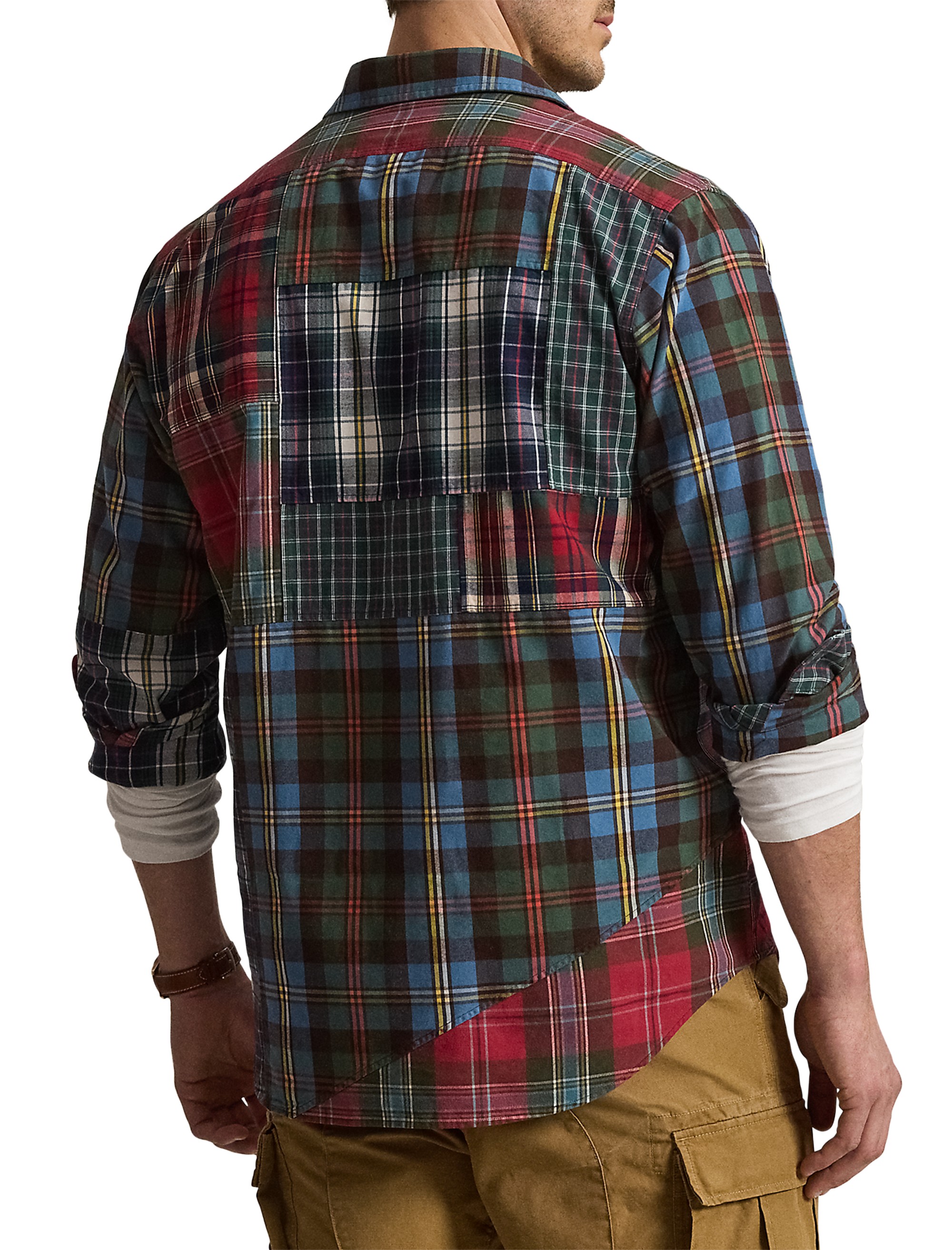 Brushed Oxford Patchwork Tartan Sport Shirt - thumbnail 2