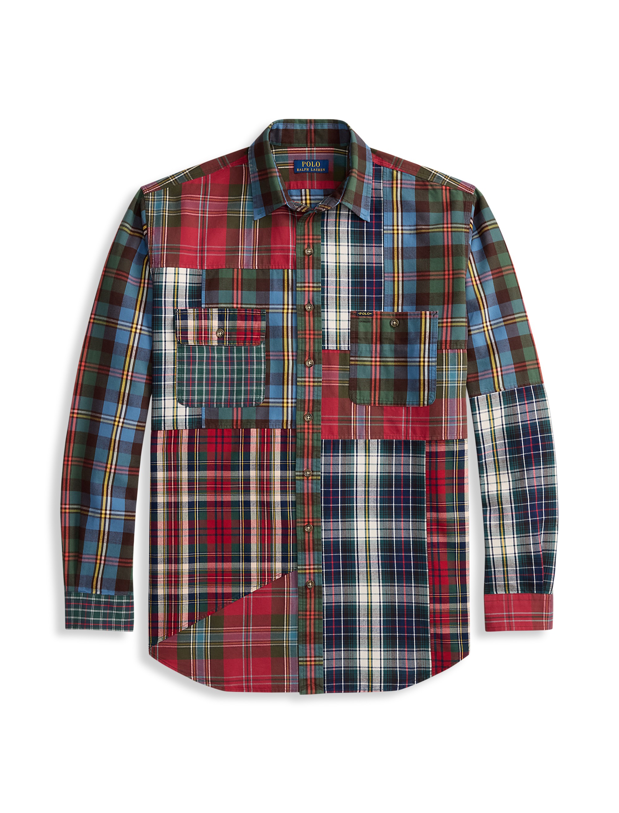Brushed Oxford Patchwork Tartan Sport Shirt - thumbnail 6